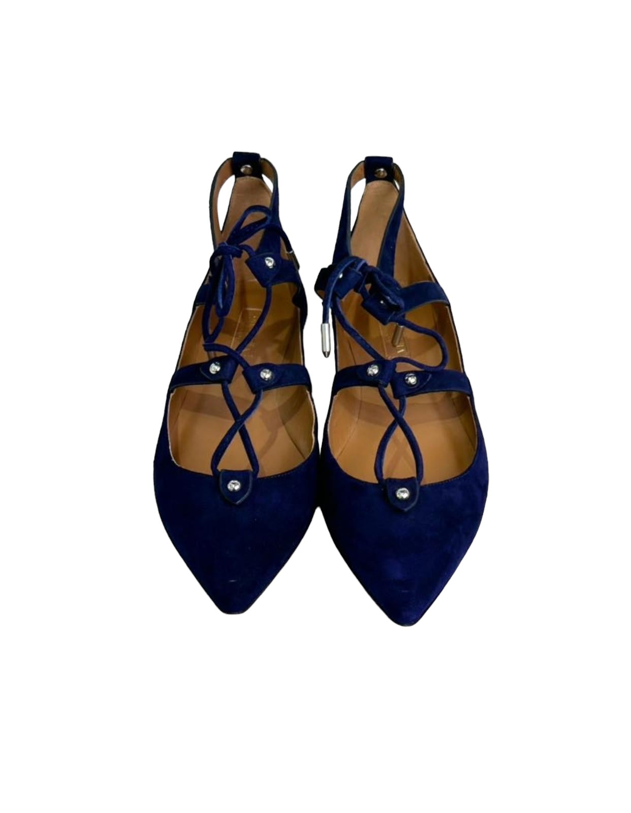 Aqazzura Flat Royal Blue Suede Shoes - 36.5