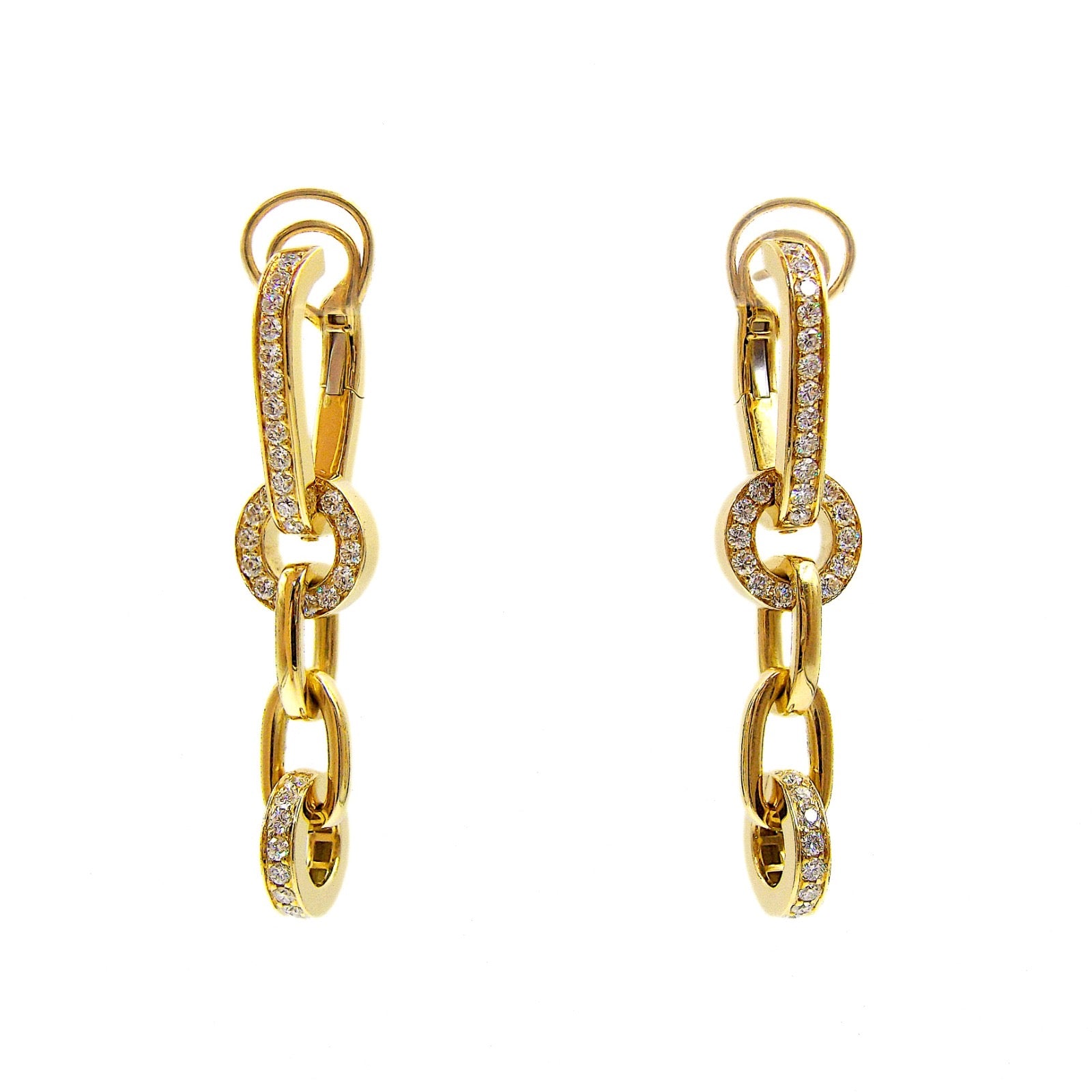 Crivelli 18K Yellow Gold Diamond Link Drop Earrings ASC5375