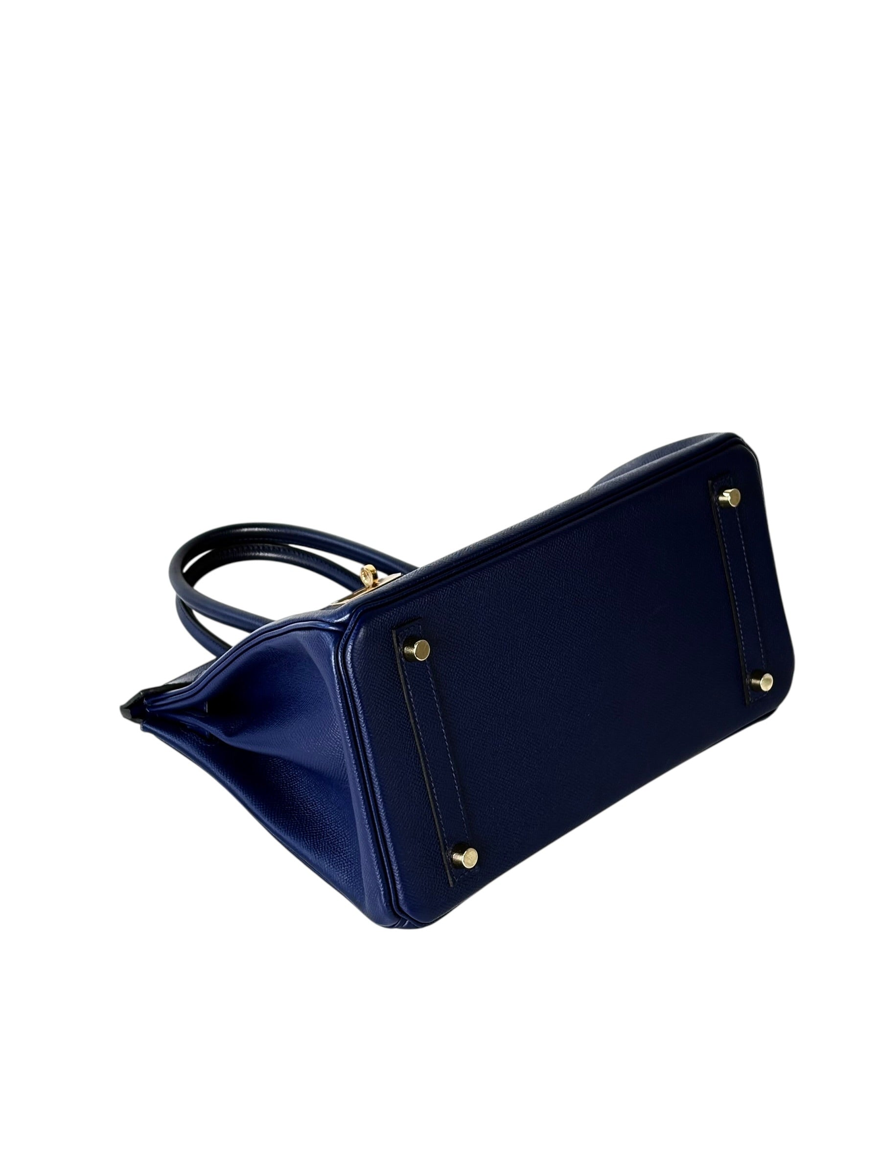 Hermes Birkin 30cm Bag in Blue Saphir in Epsom Leather with GHW