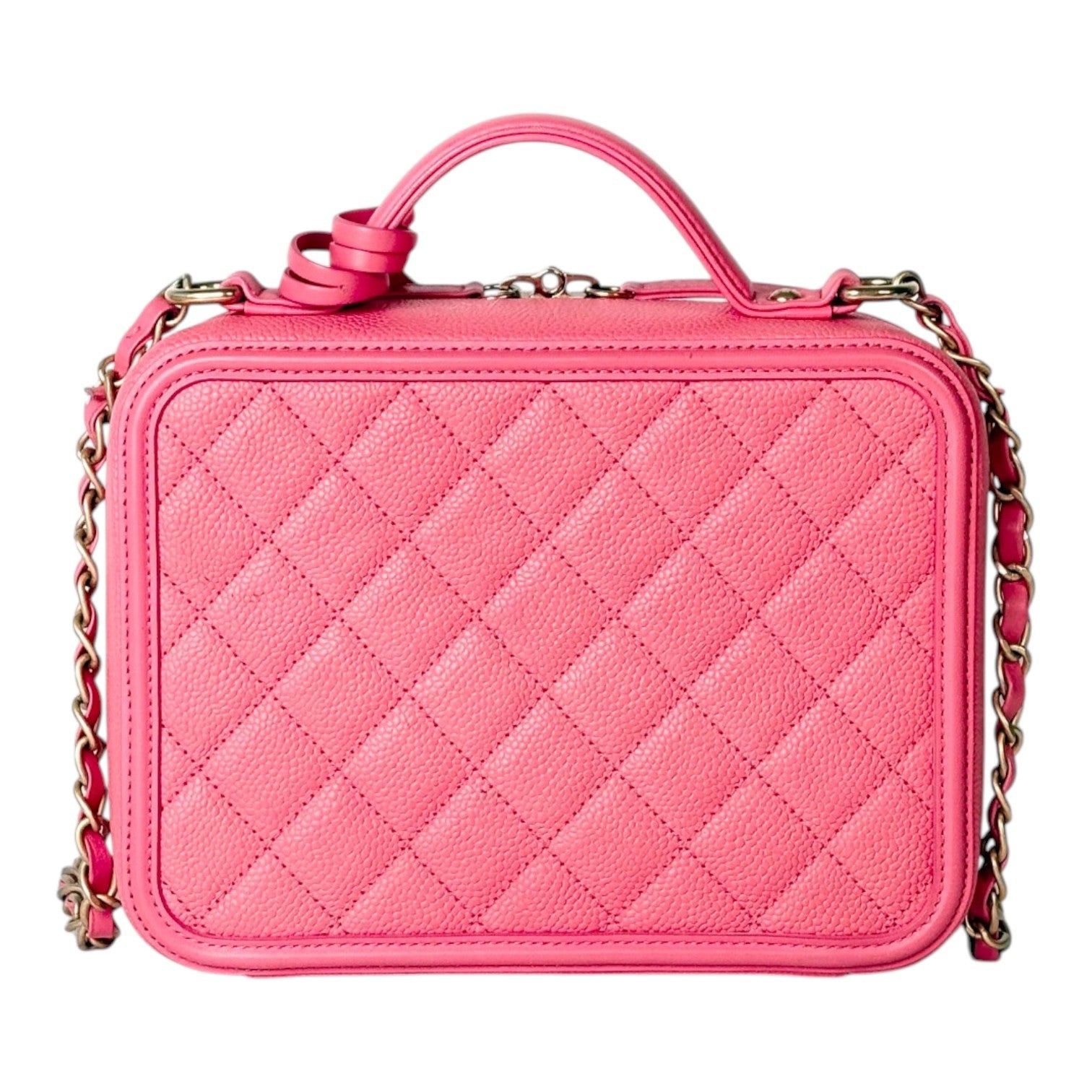 Chanel Pink Vanity Box Bag in Caviar Leather