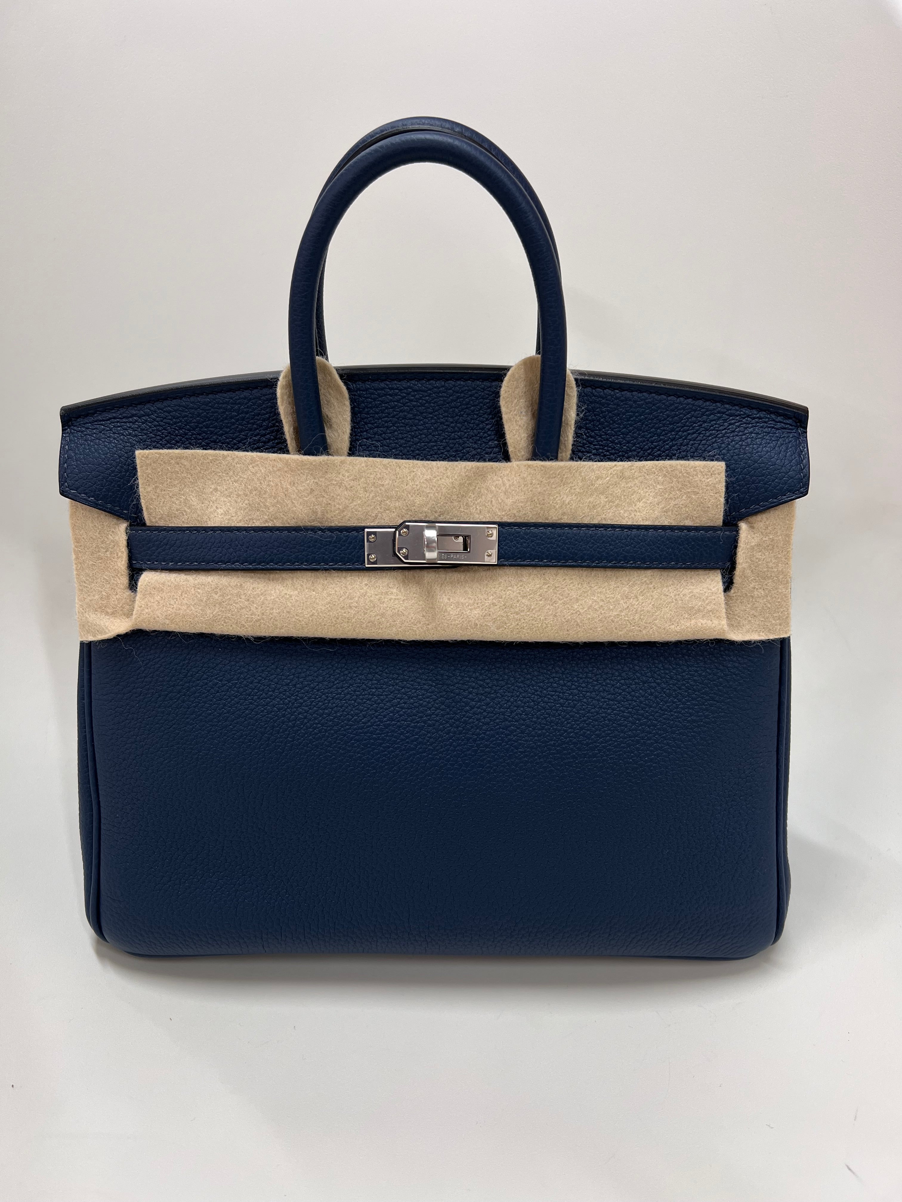 **Hermes Birkin 25 Blue De Prusse Togo PHW #W SKCB-092958