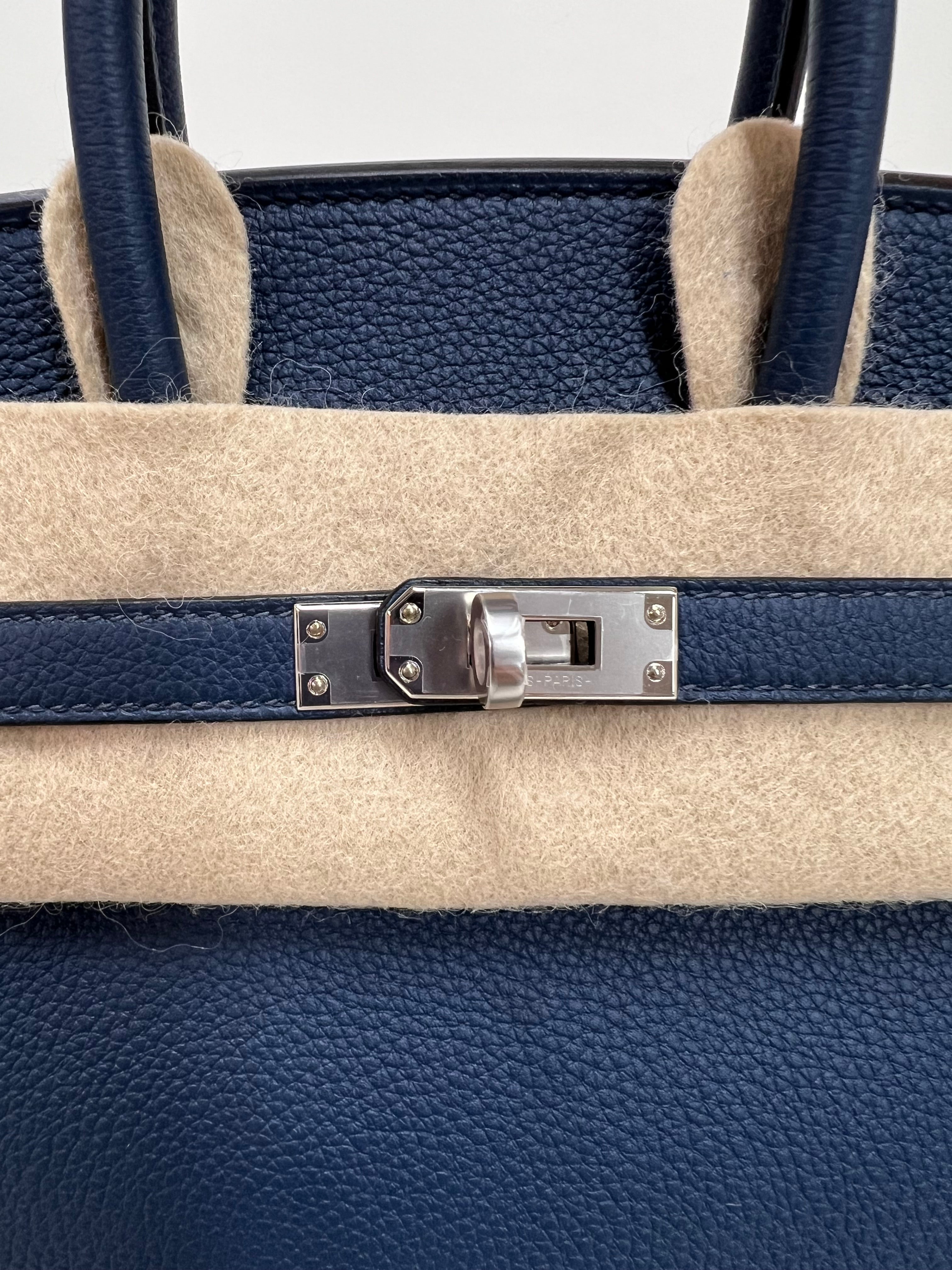 **Hermes Birkin 25 Blue De Prusse Togo PHW #W SKCB-092958