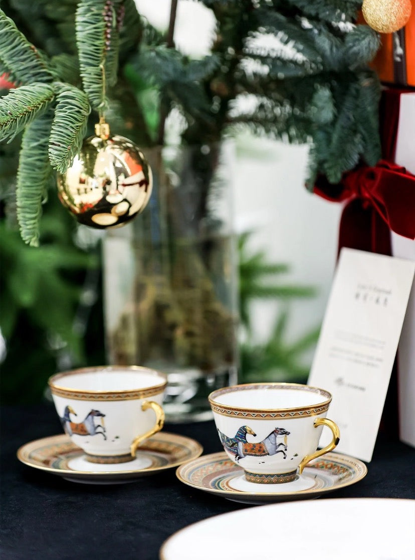 Hermès "Cheval d'Orient" Coffee Cup & Saucer Set
