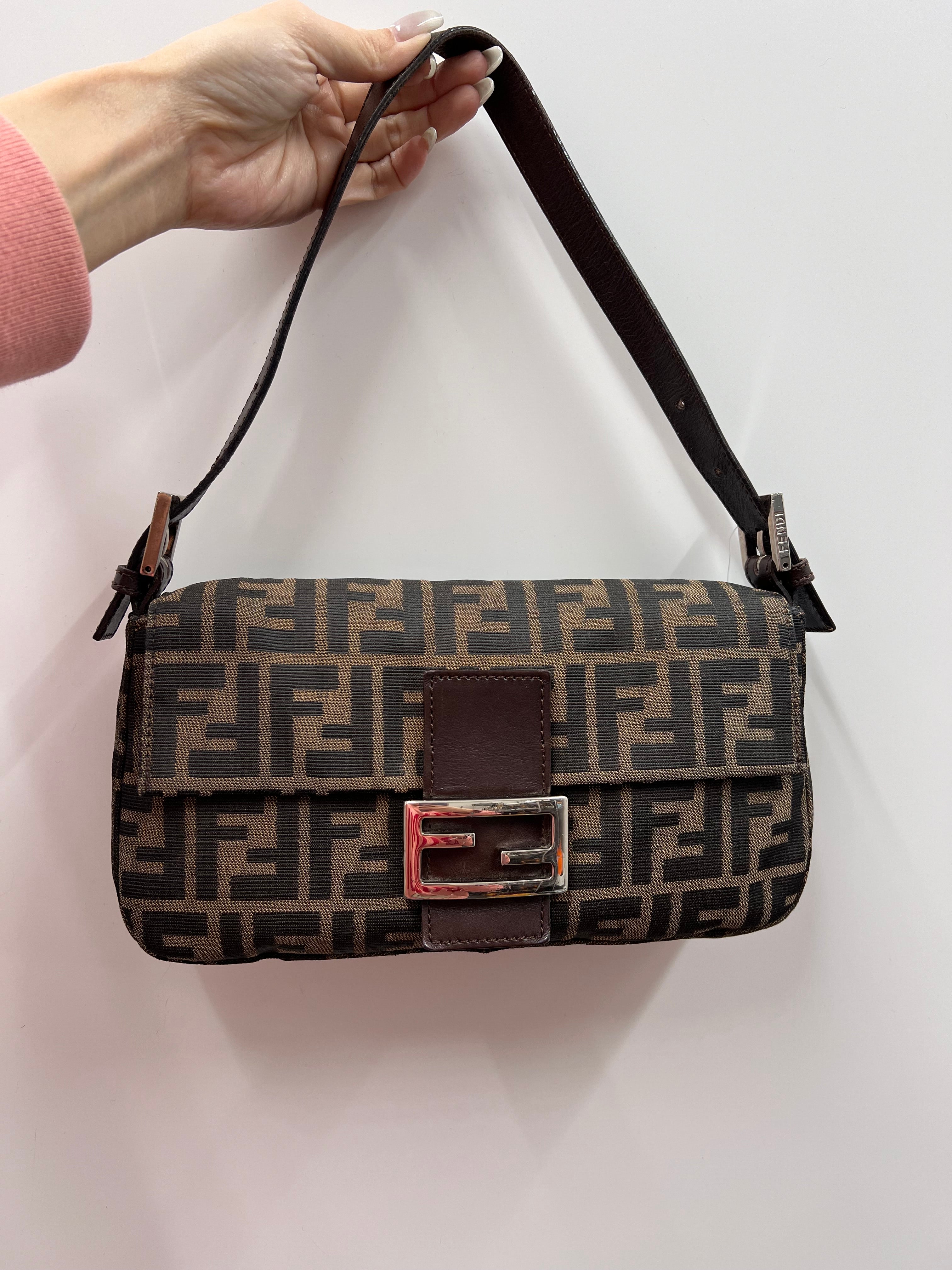 FENDI Zucca Baguette Brown Monogram SHW B0920TWKQS