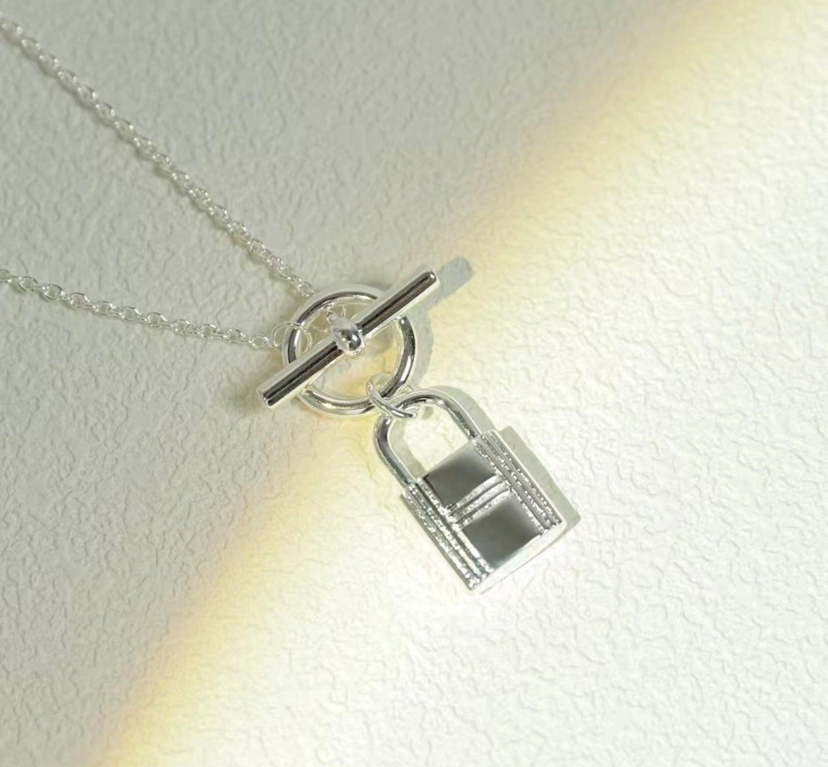 Hermès Kelly Cadenas Sterling Silver Pendant Necklace
