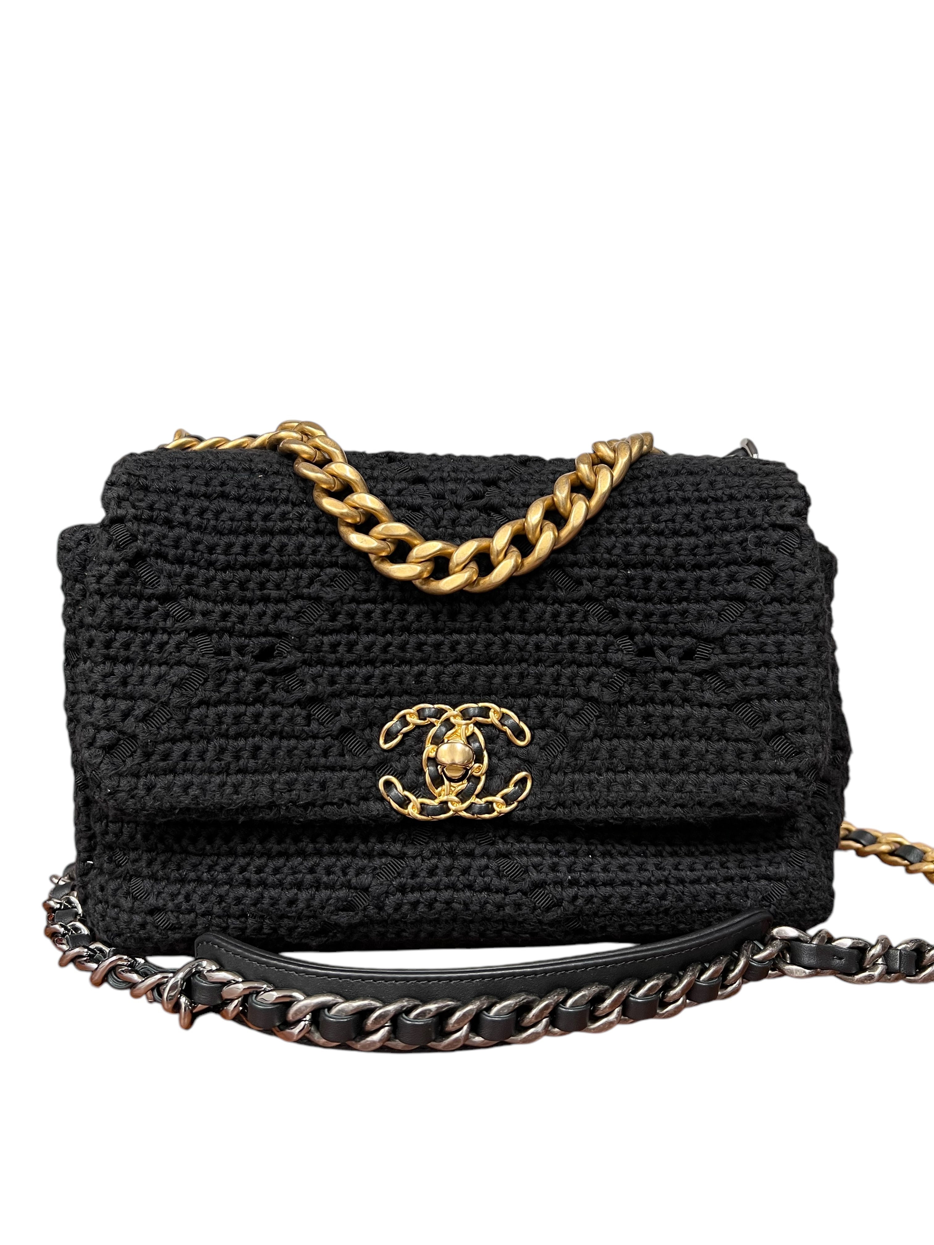 CHANEL Chanel 19 Wool Black GHW B1113MF94Z