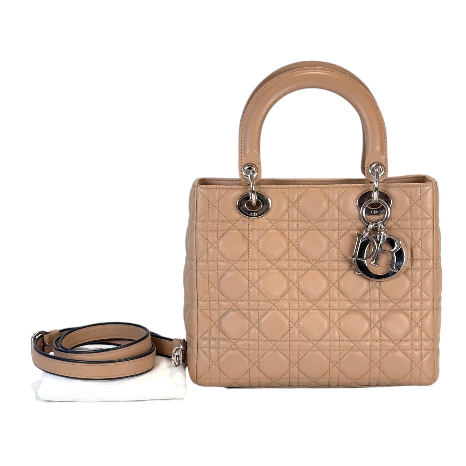 Dior Lady Dior Medium Nude Bag