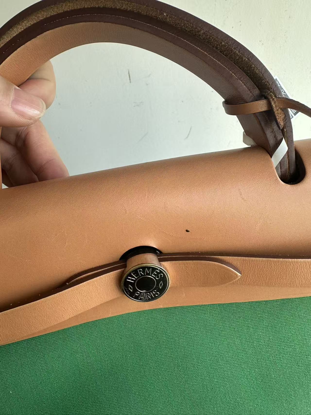 Hermes green herbag31 good condition stamp X