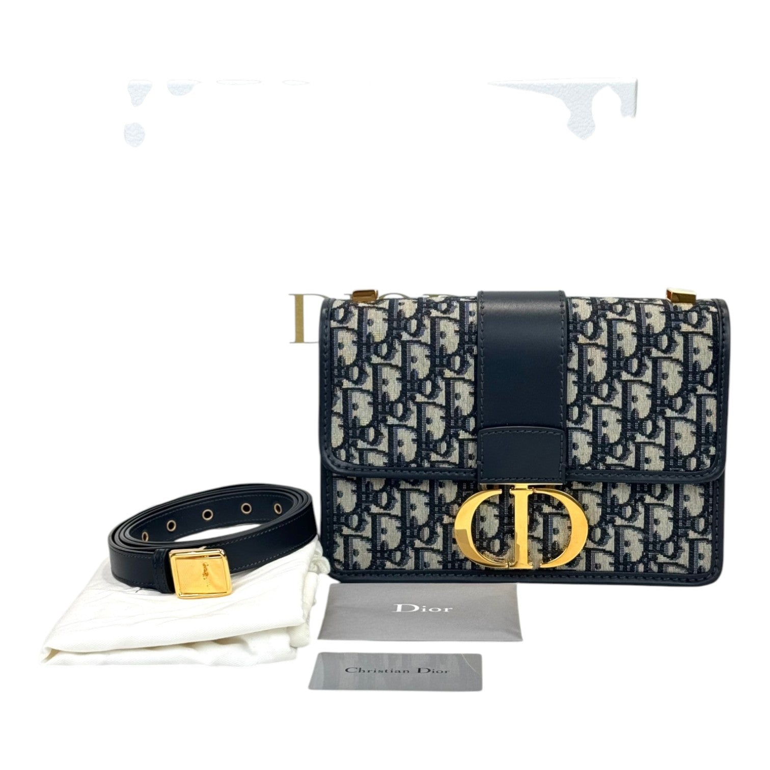 Dior 30 Montaigne Bag in Oblique Navy