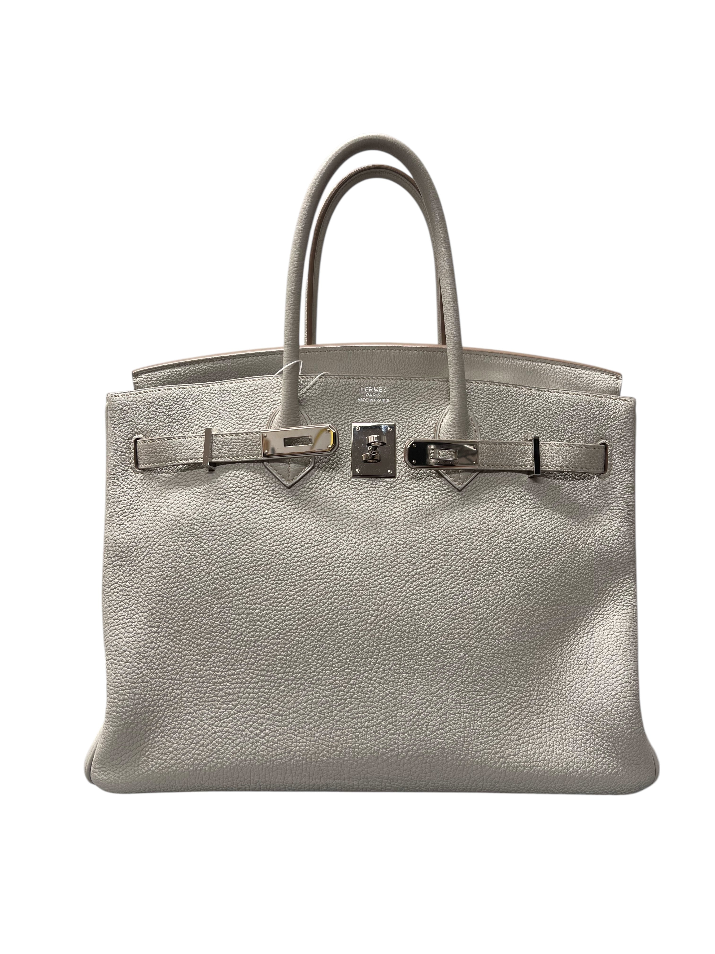 HERMES Birkin 35 Togo Gris Pearl PHW □N Stamp B1008A7NZA