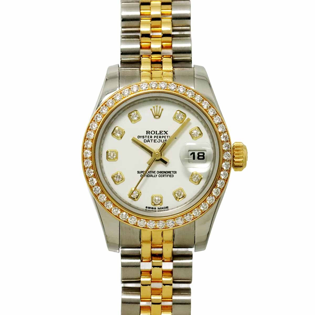 ROLEX Datejust 179383G Serial Random Diamond 750 YG White Dial Ladies 903171460