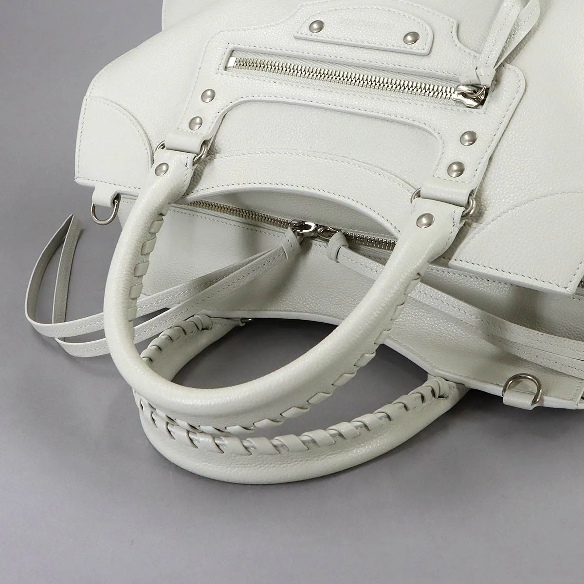 BALENCIAGA Neo Classic City Medium Hand Shoulder Bag 638470 White Purse 903179944