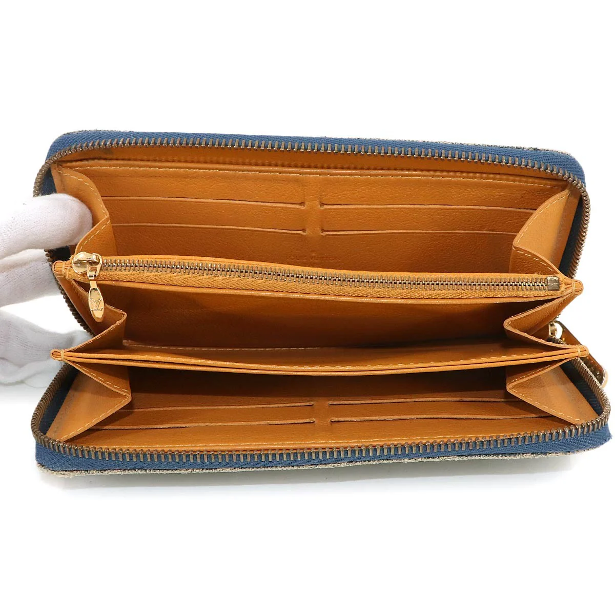 LOUIS VUITTON Monogram Denim Zippy Wallet Blue M95341 903130954