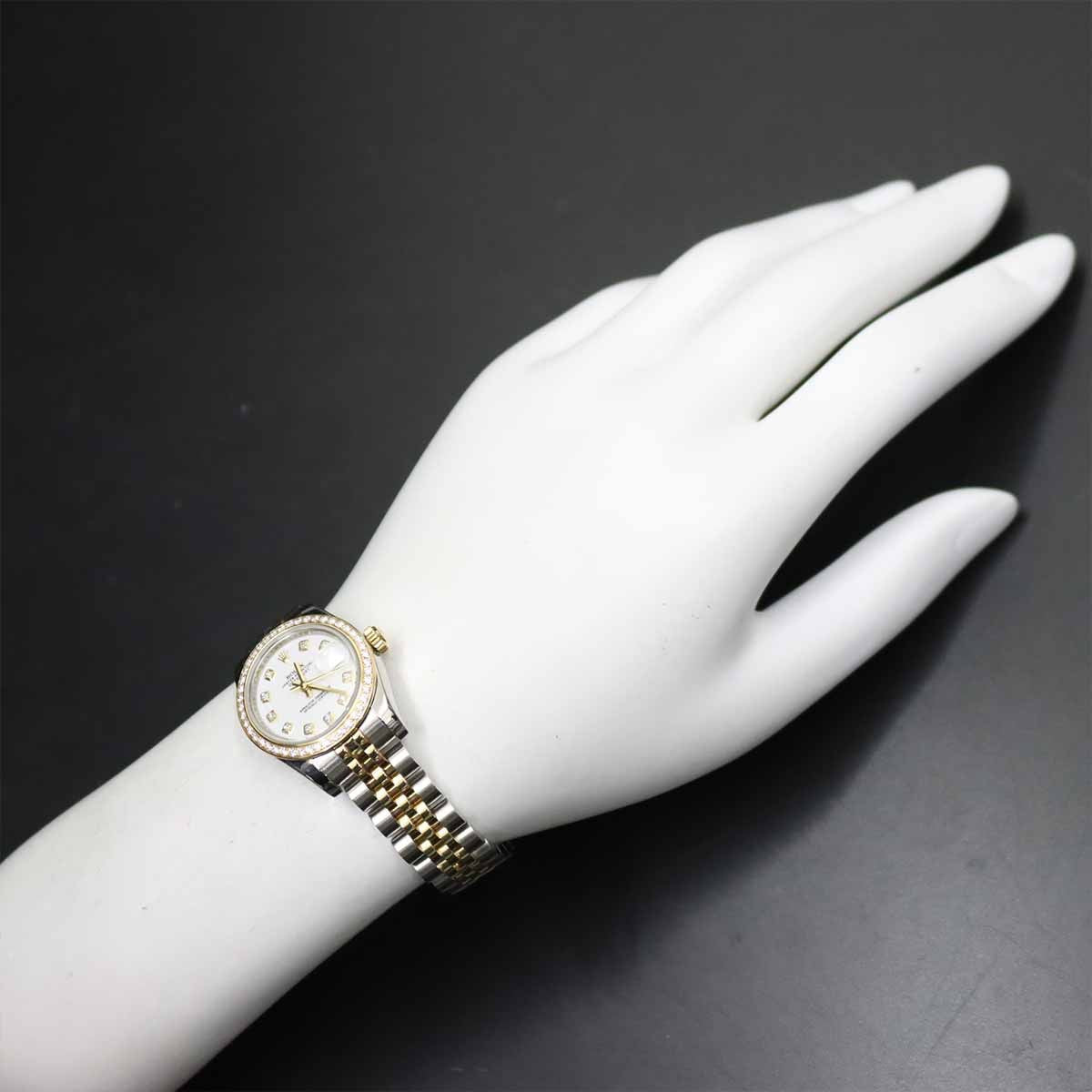 ROLEX Datejust 179383G Serial Random Diamond 750 YG White Dial Ladies 903171463