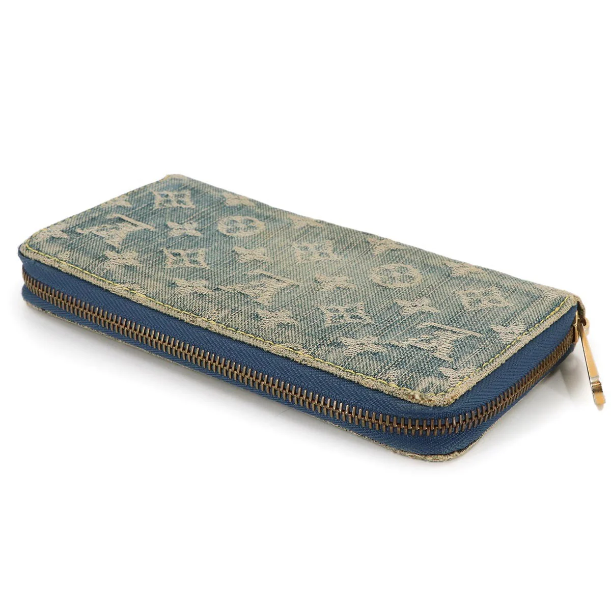 LOUIS VUITTON Monogram Denim Zippy Wallet Blue M95341 903130953