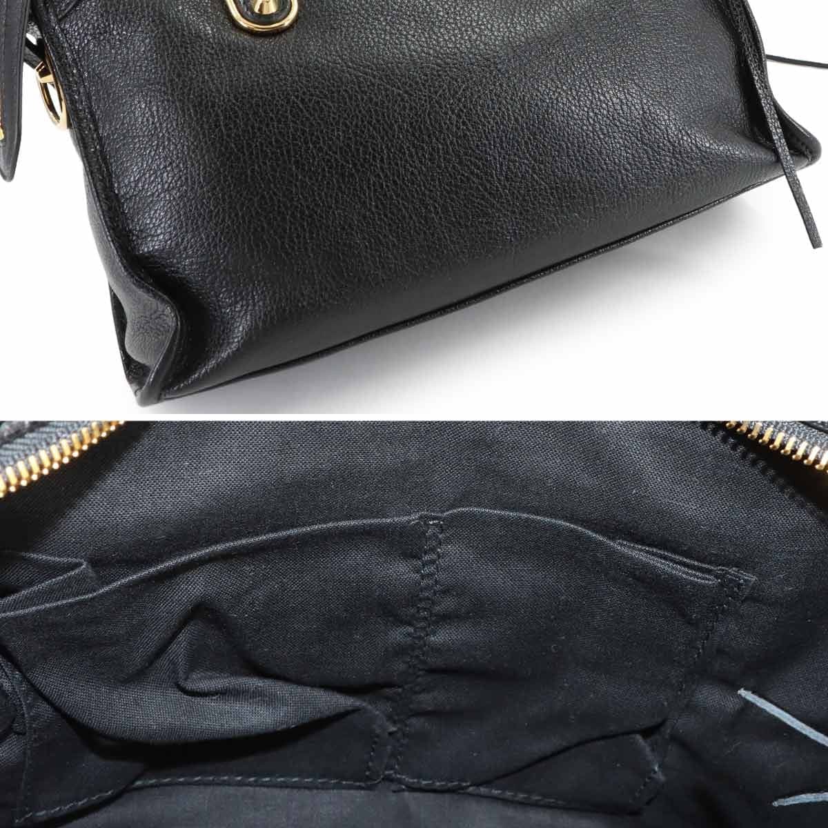 BALENCIAGA Metallic Edge City Hand Shoulder Bag Leather Black 432831 903174178