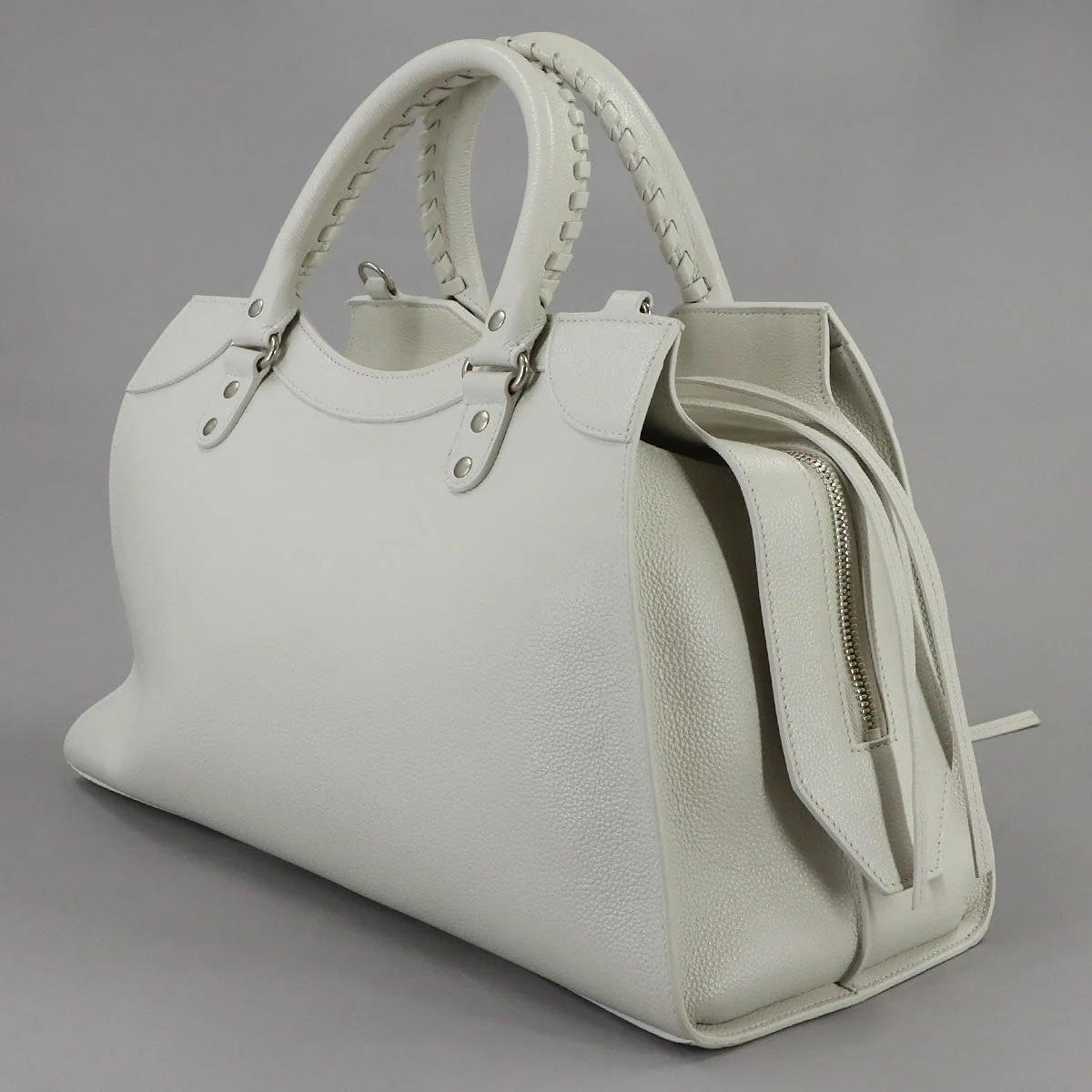 BALENCIAGA Neo Classic City Medium Hand Shoulder Bag 638470 White Purse 903179942