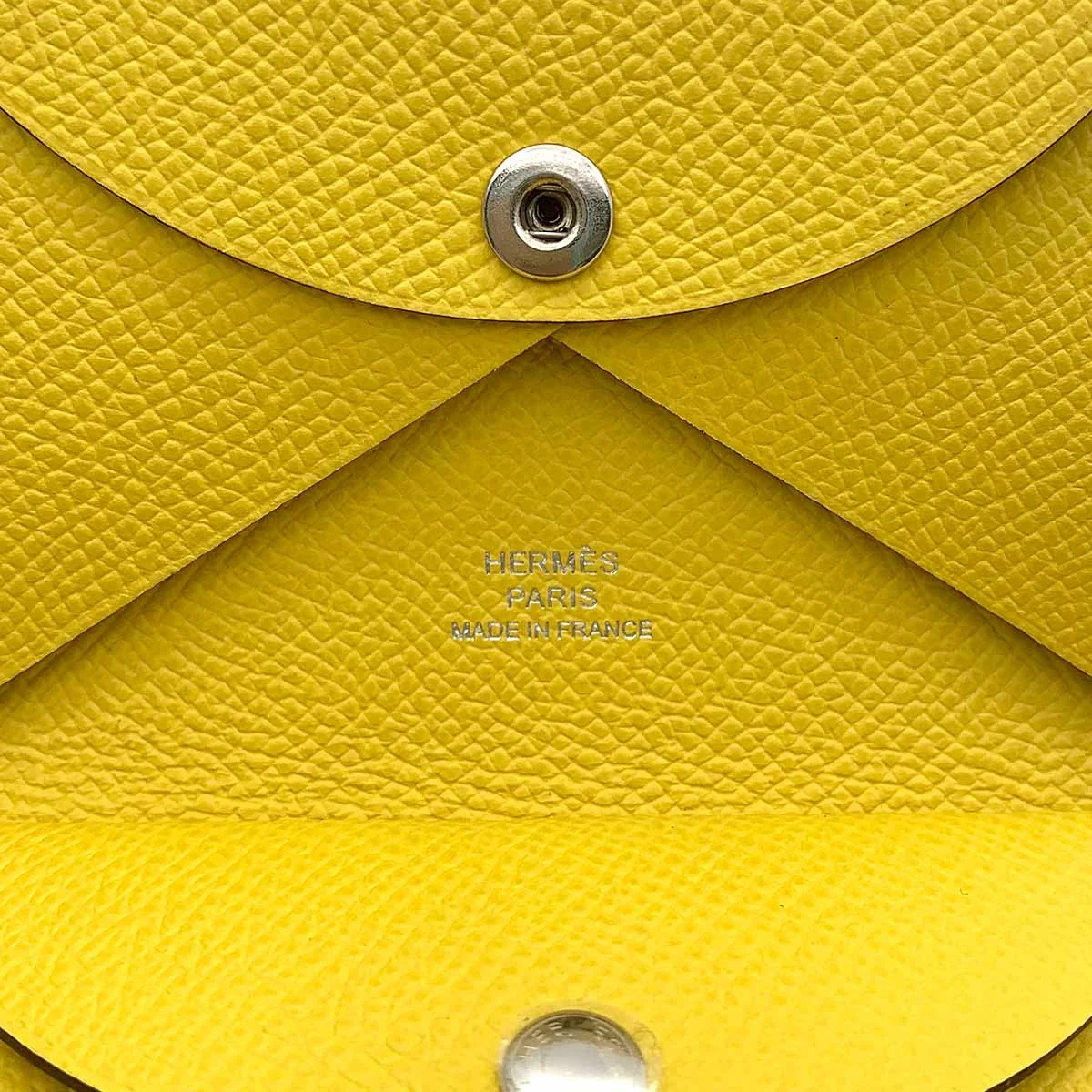 HERMES Calvi Duo Card Case Epsom Jaune de Naples Accessory 903188976