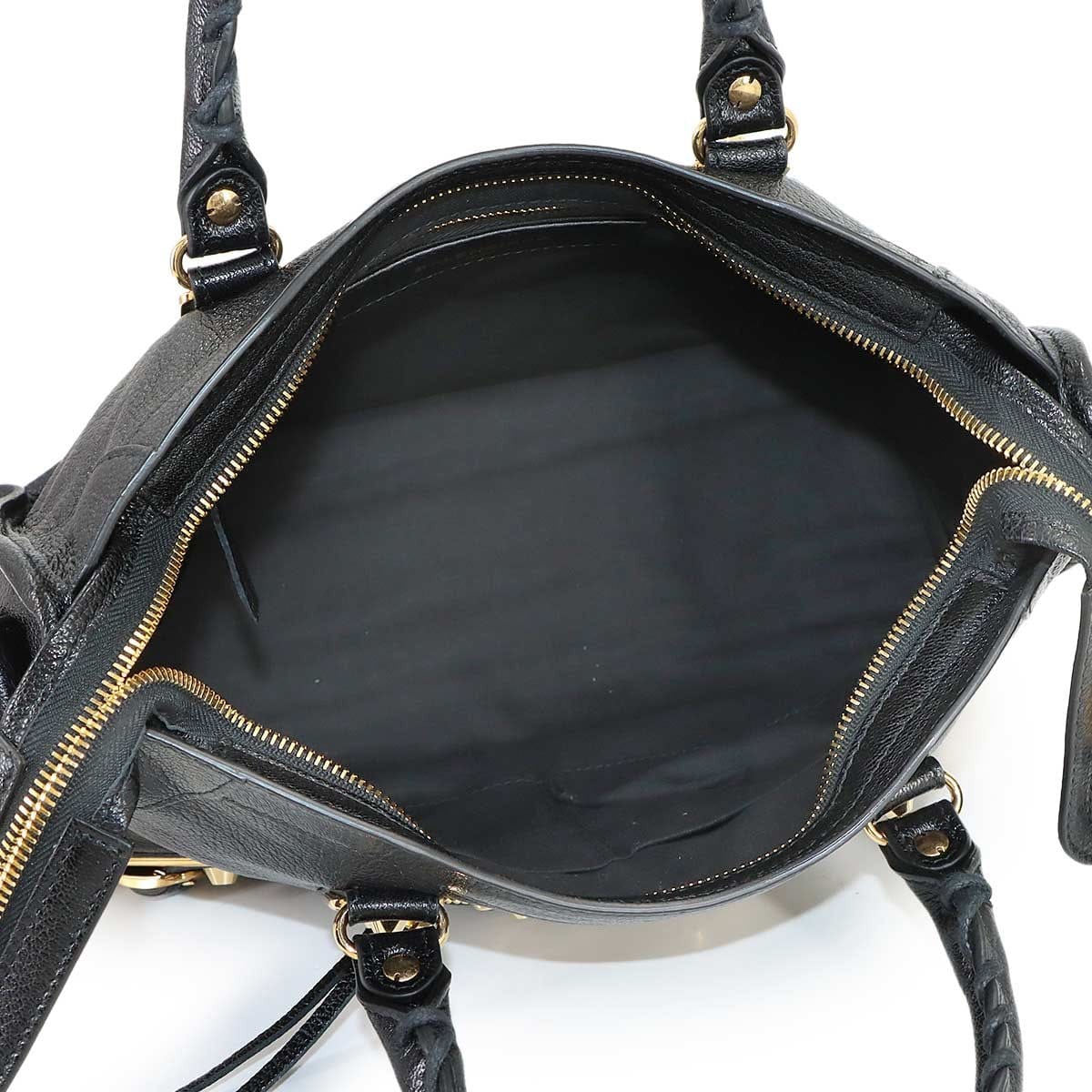 BALENCIAGA Metallic Edge City Hand Shoulder Bag Leather Black 432831 903174176