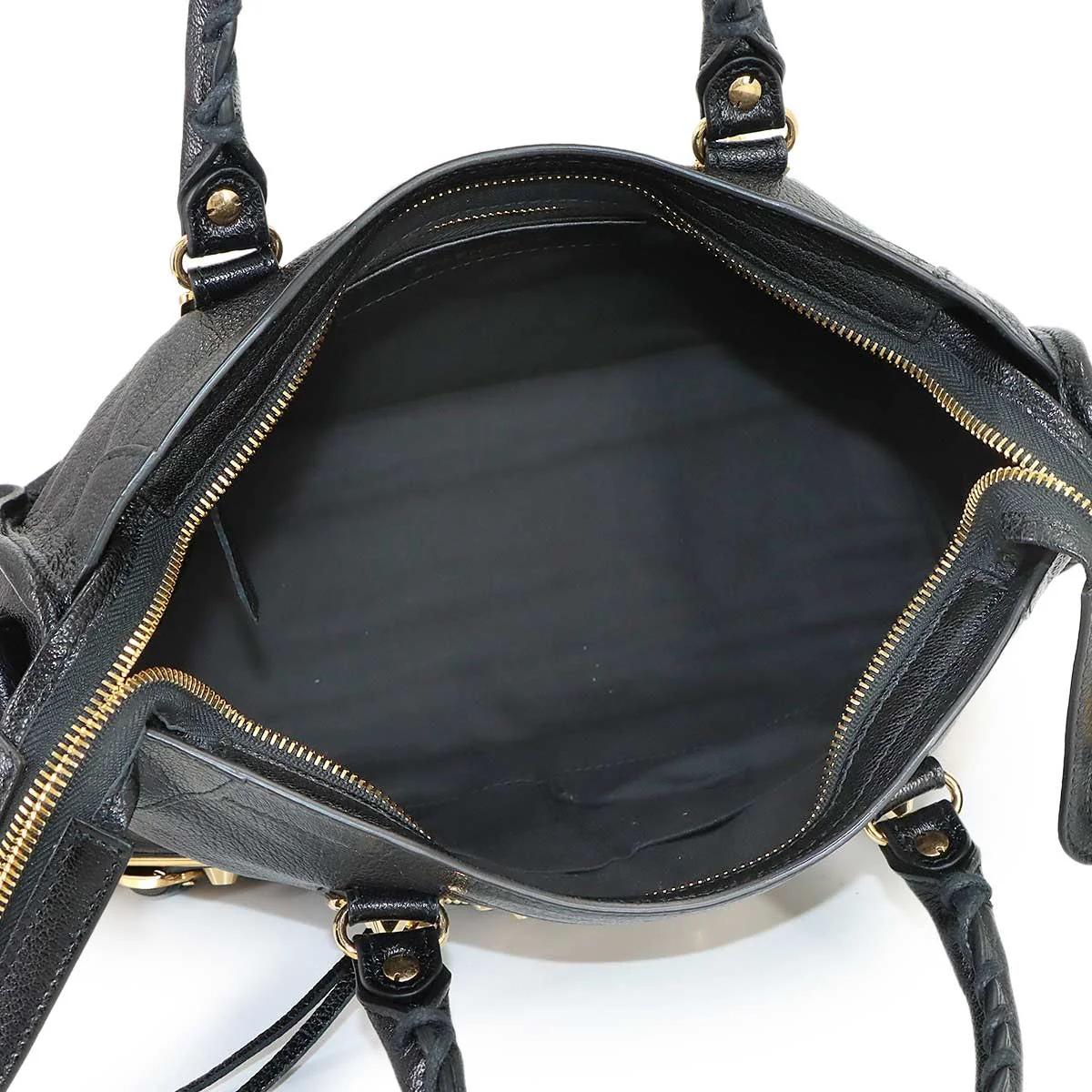 BALENCIAGA Metallic Edge City Hand Shoulder Bag Leather Black 432831 903174176