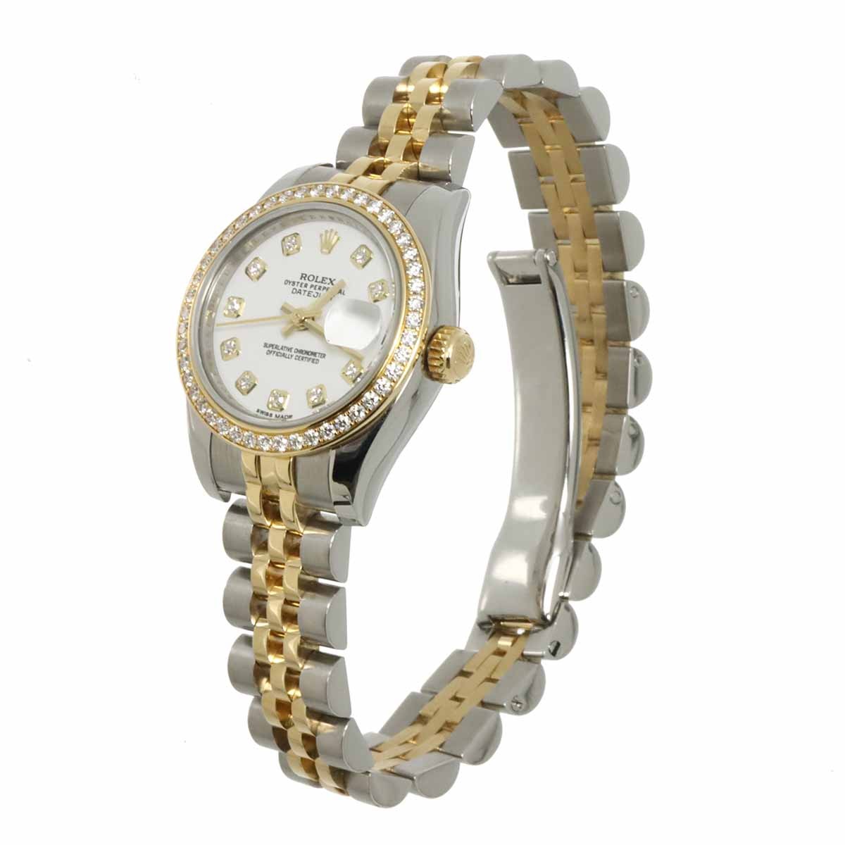 ROLEX Datejust 179383G Serial Random Diamond 750 YG White Dial Ladies 903171462