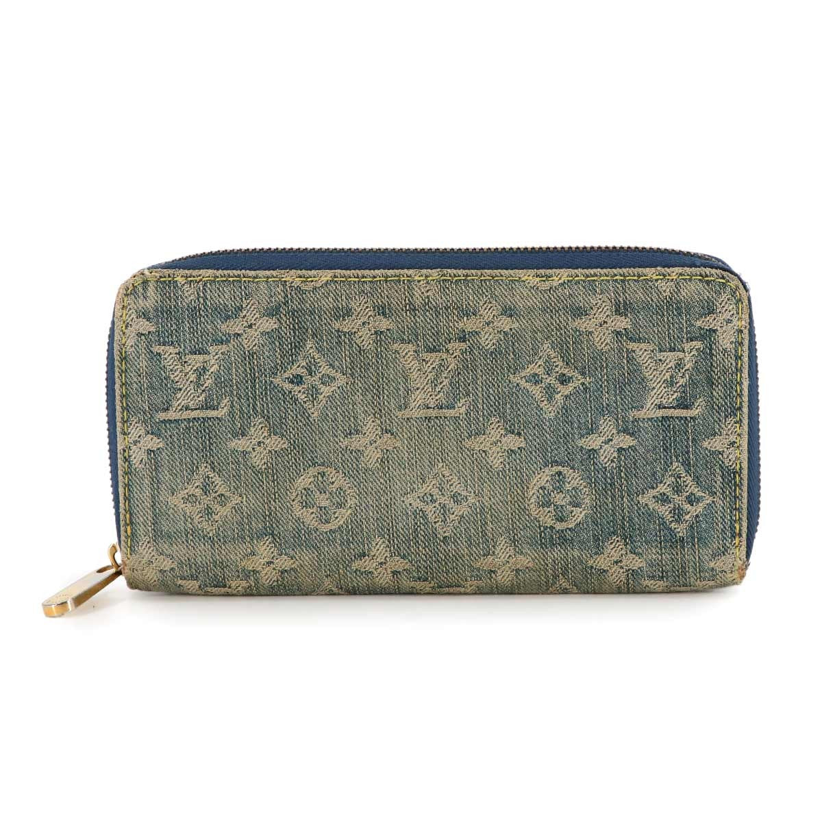 LOUIS VUITTON Monogram Denim Zippy Wallet Blue M95341 903130950
