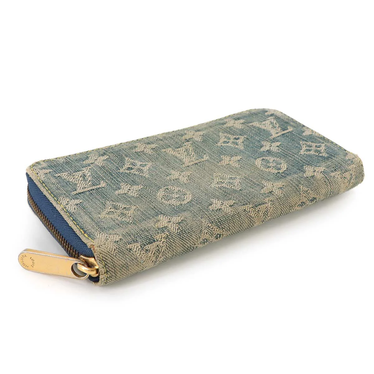 LOUIS VUITTON Monogram Denim Zippy Wallet Blue M95341 903130952