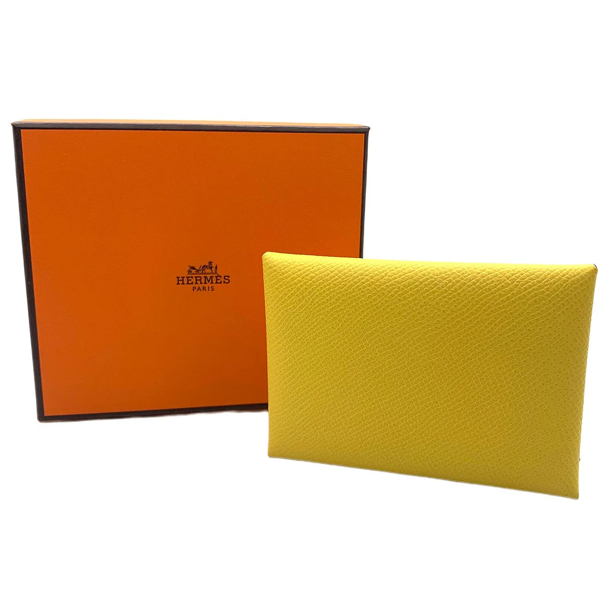HERMES Calvi Duo Card Case Epsom Jaune de Naples Accessory 903188971