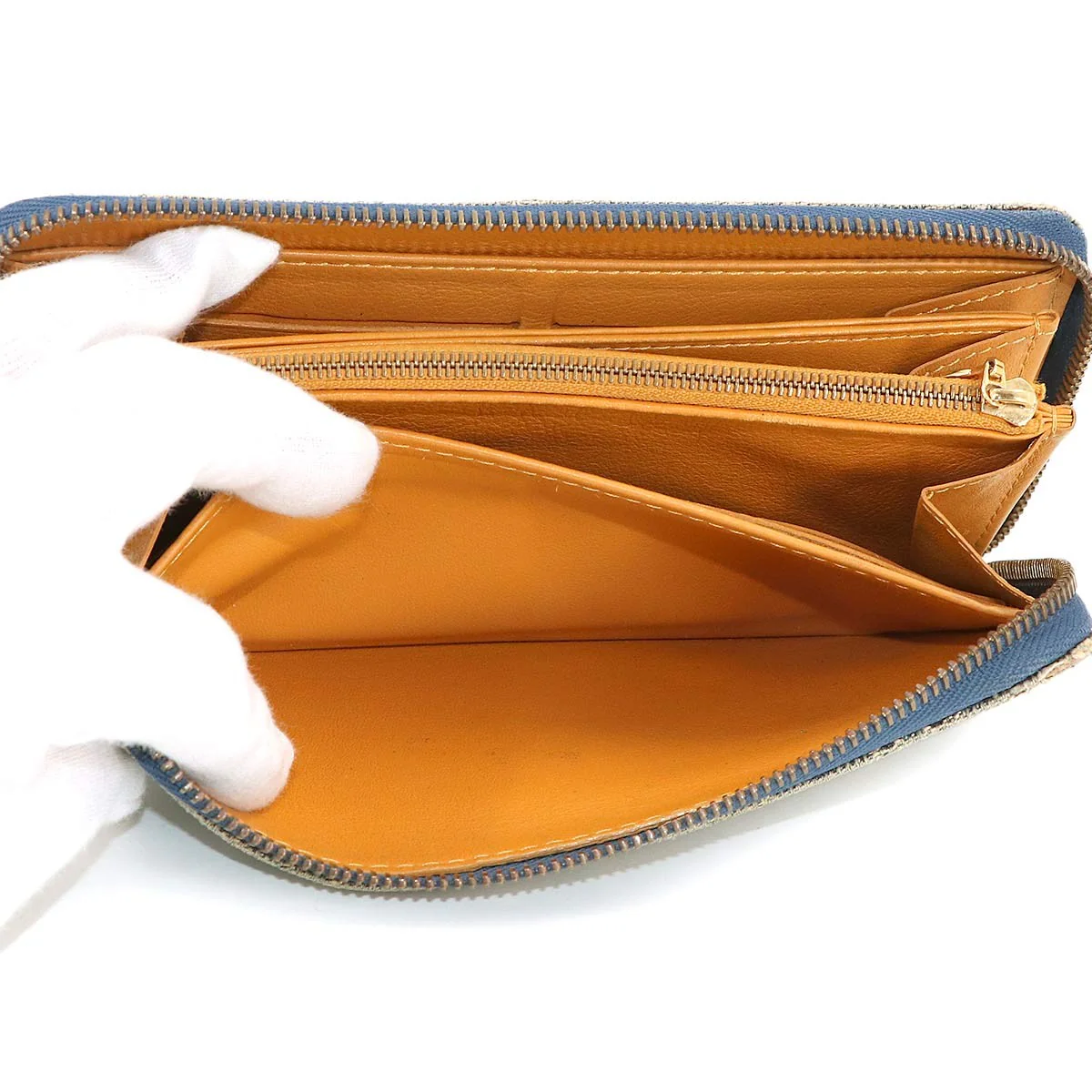 LOUIS VUITTON Monogram Denim Zippy Wallet Blue M95341 903130957