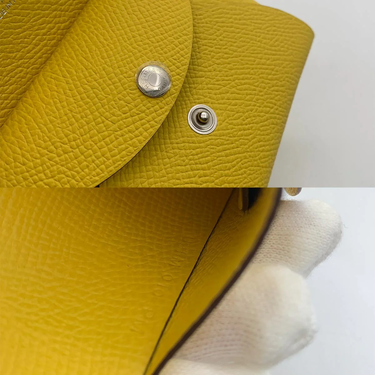 HERMES Calvi Duo Card Case Epsom Jaune de Naples Accessory 903188978