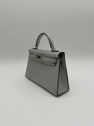 Hermès Mini Kelly Argent Chevre Palladium Hardware