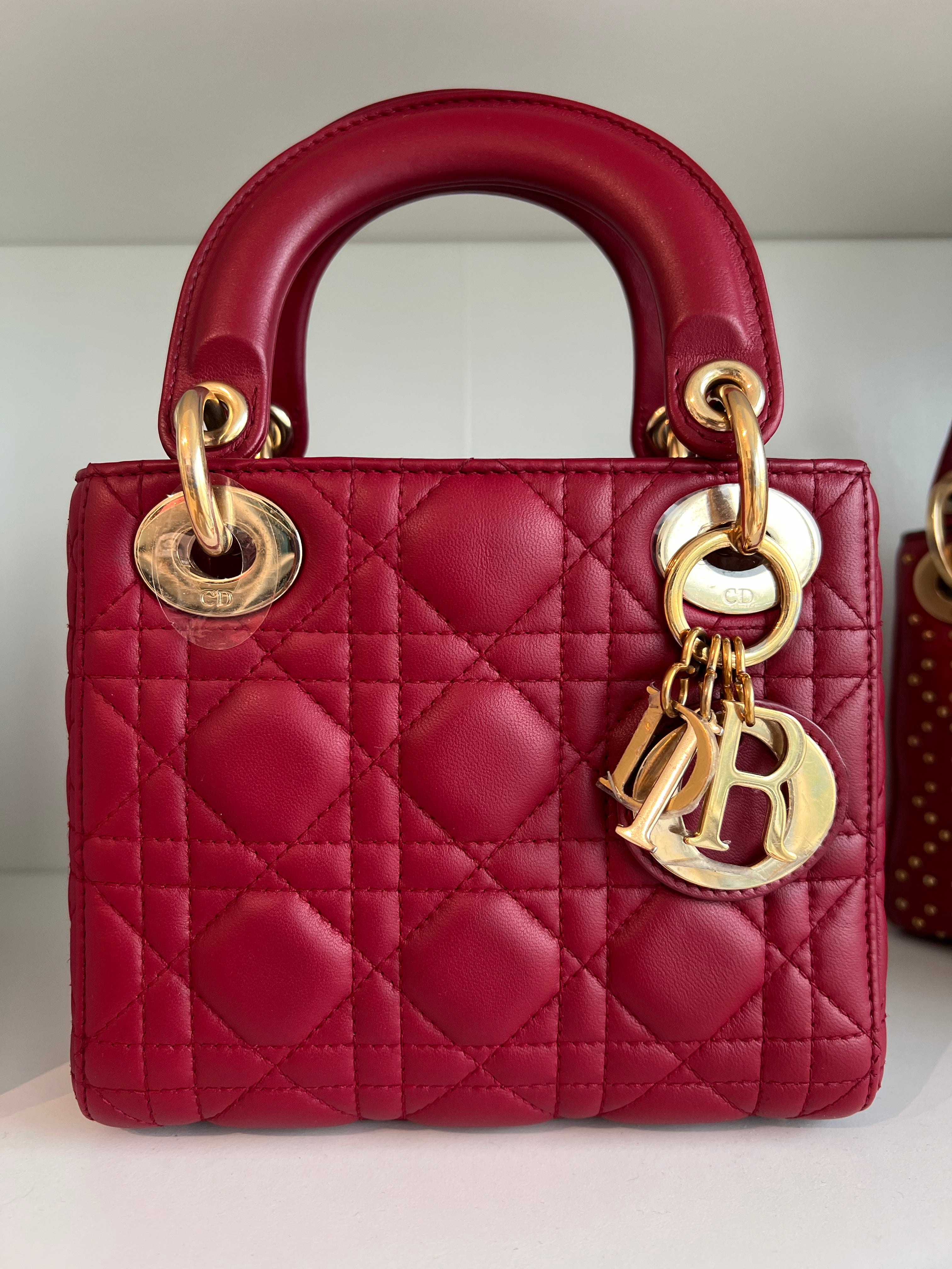 Lady Dior Mini Dark Red Lambskin GHW SYCM248