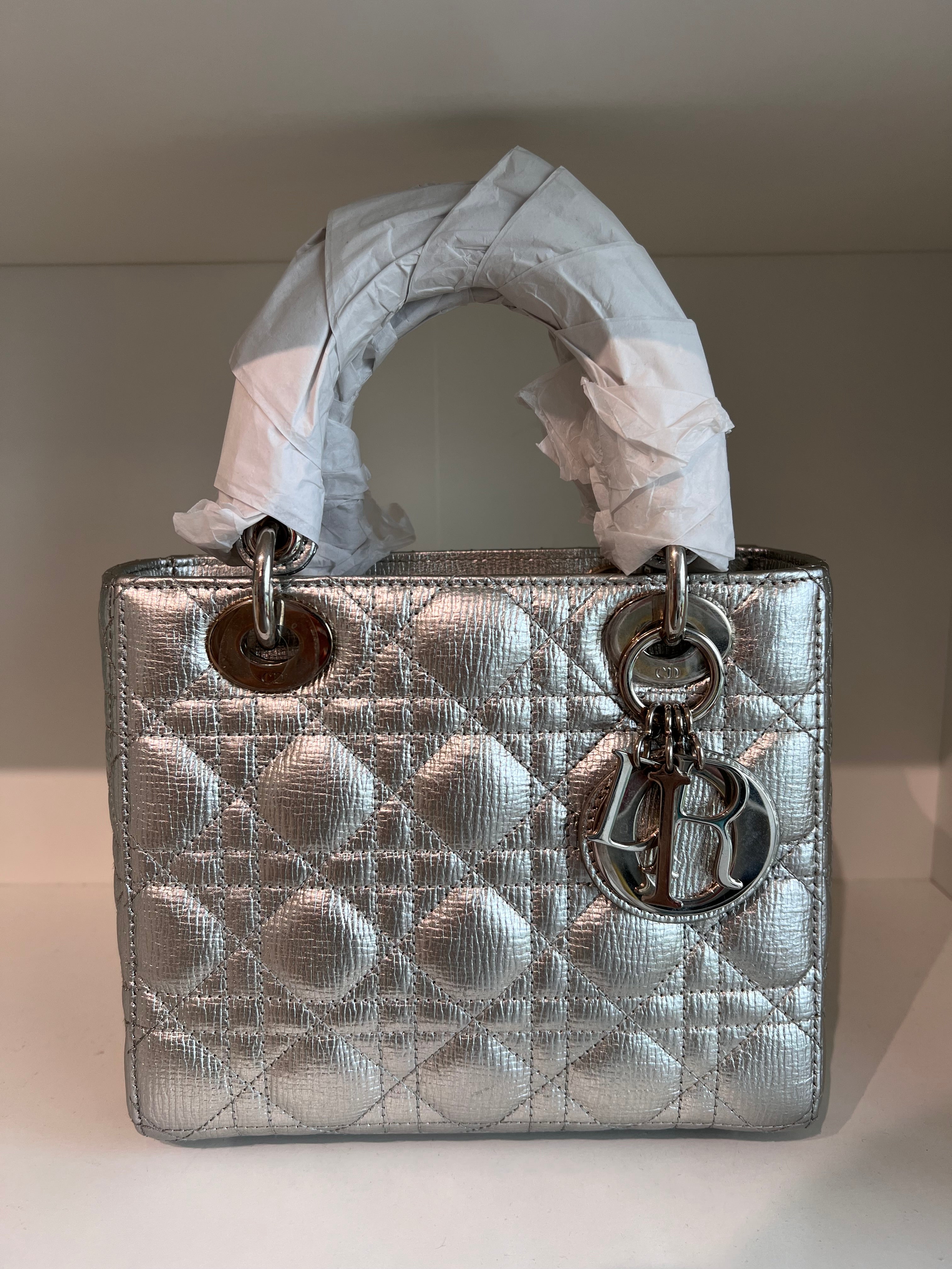 Lady Dior Small Silver Calfskin SHW SYCM254