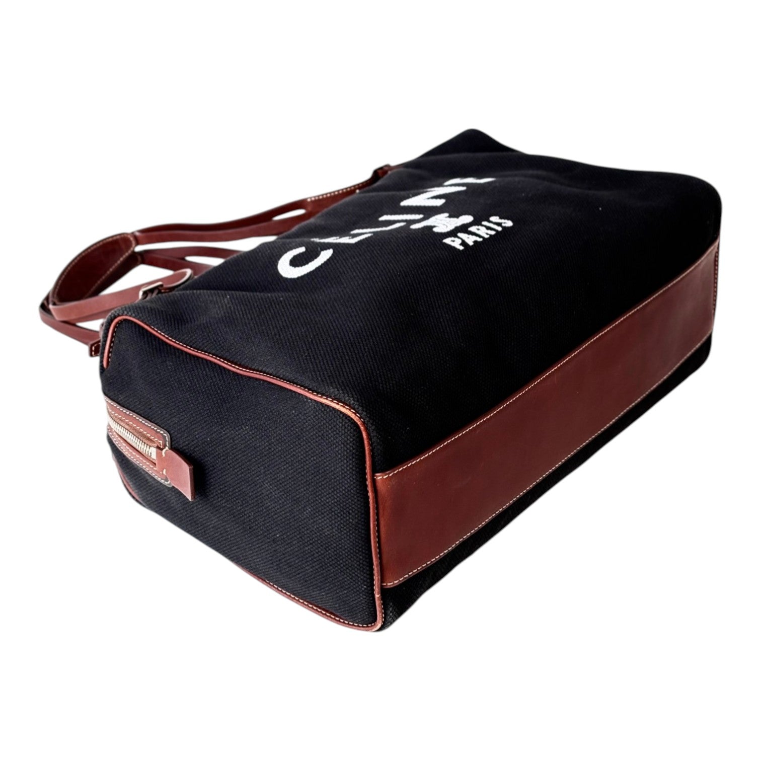 Celine Black Canvas Boston Bag