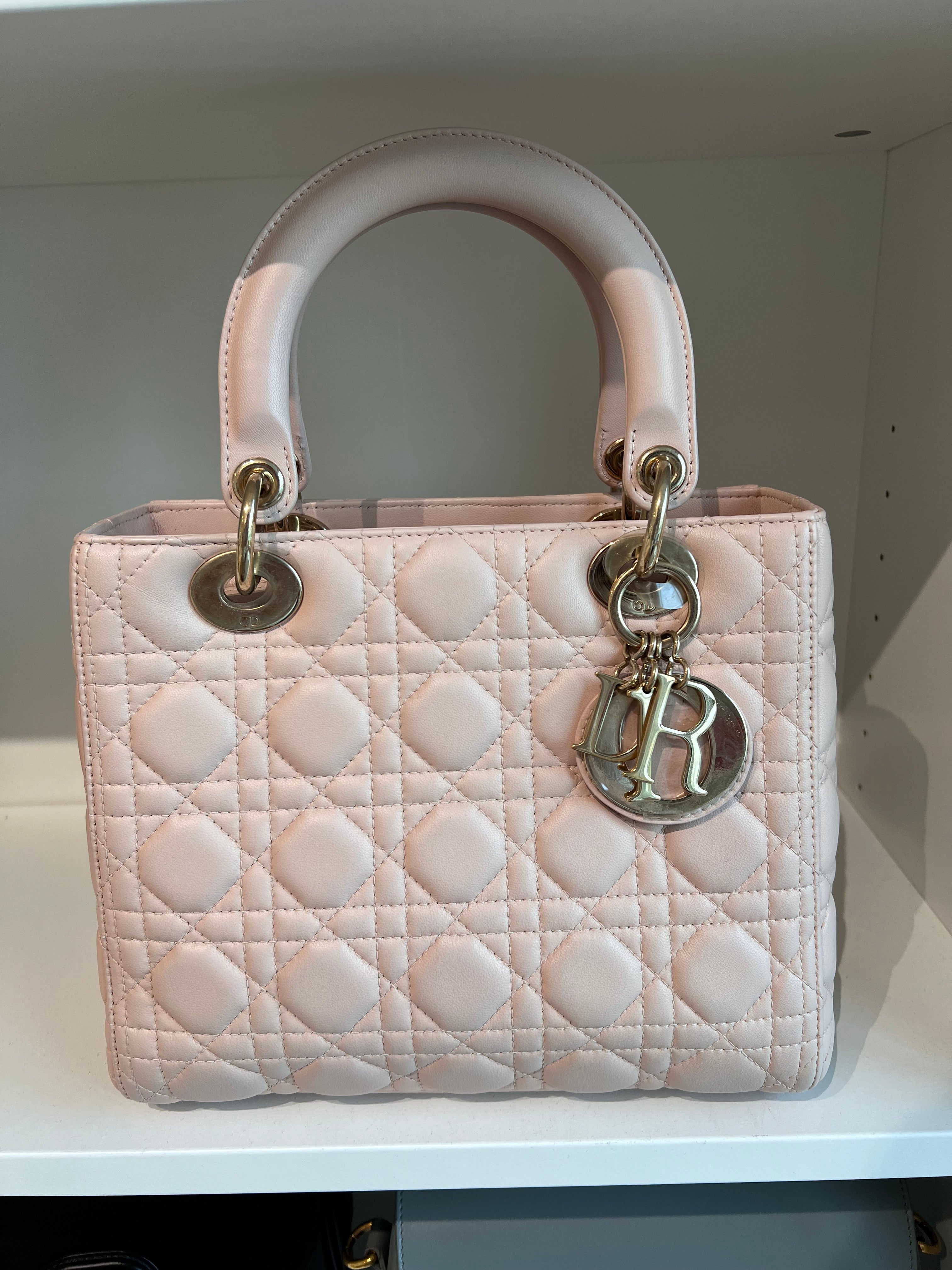 Lady Dior Medium Nude Pink Lambskin GHW SYCM256