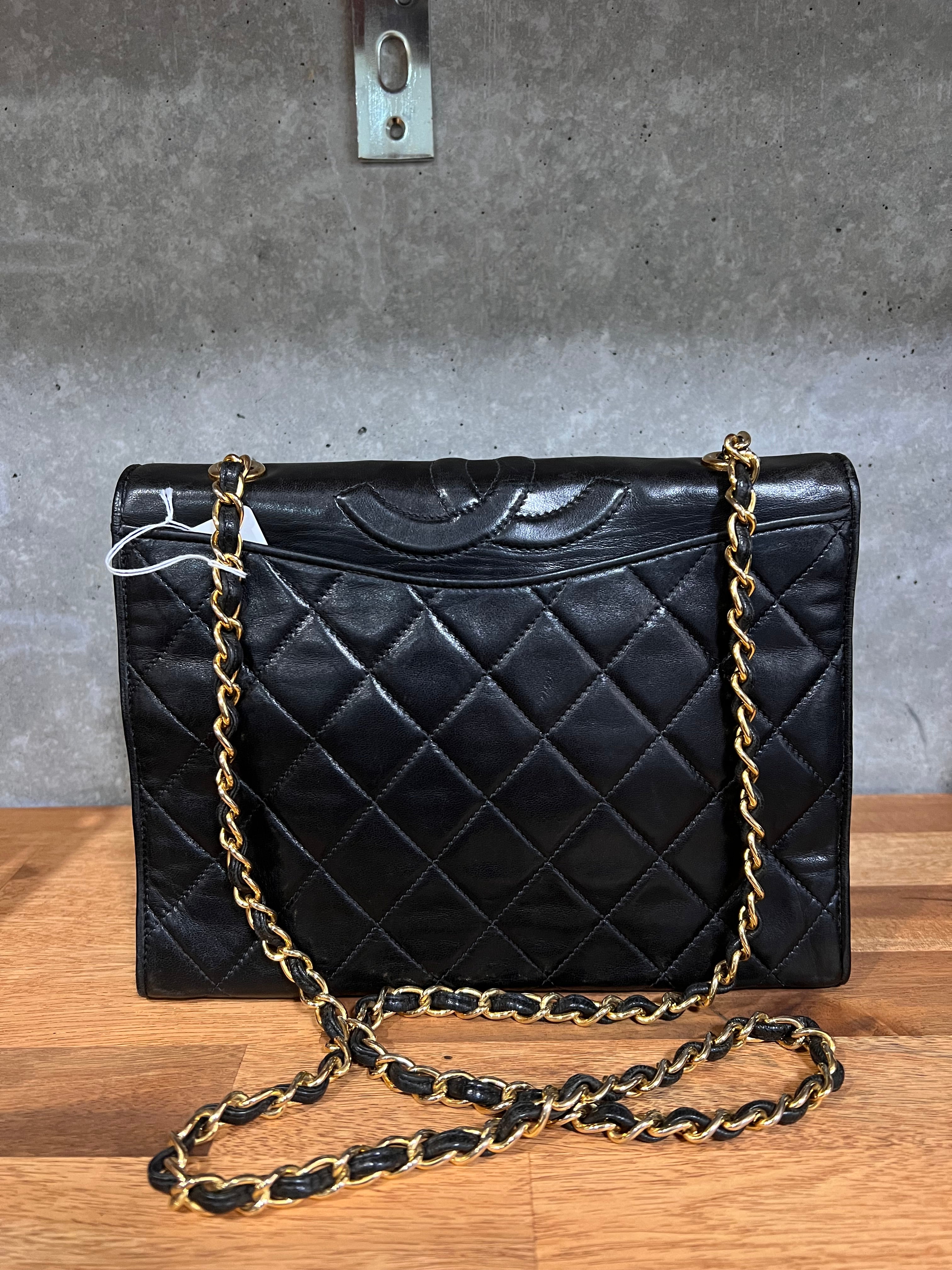 Chanel Vintage Full Flap Timeless CC Black Lambskin GHW #1 #110103