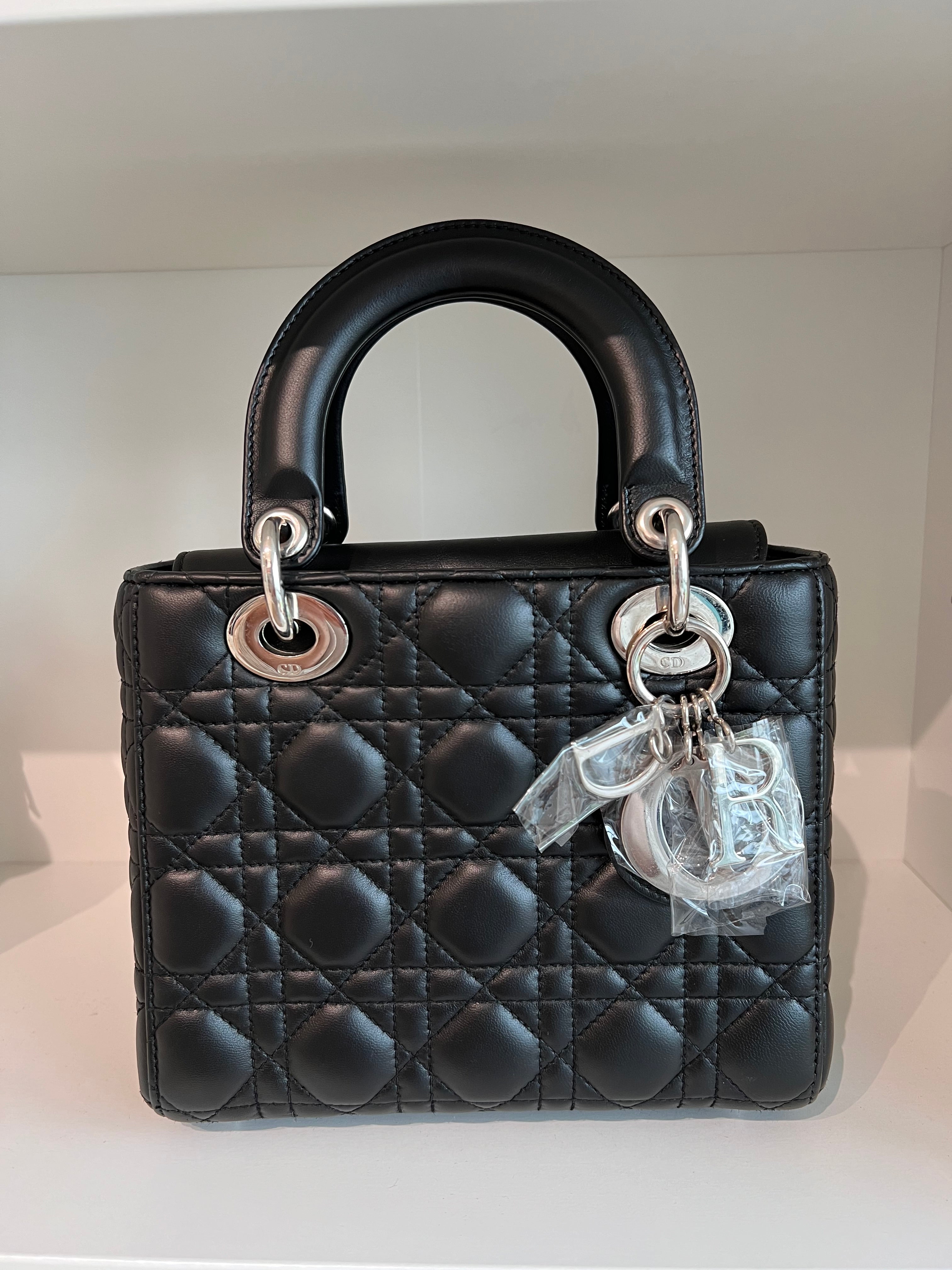 Lady Dior Small Black Lambskin SHW SYCM274