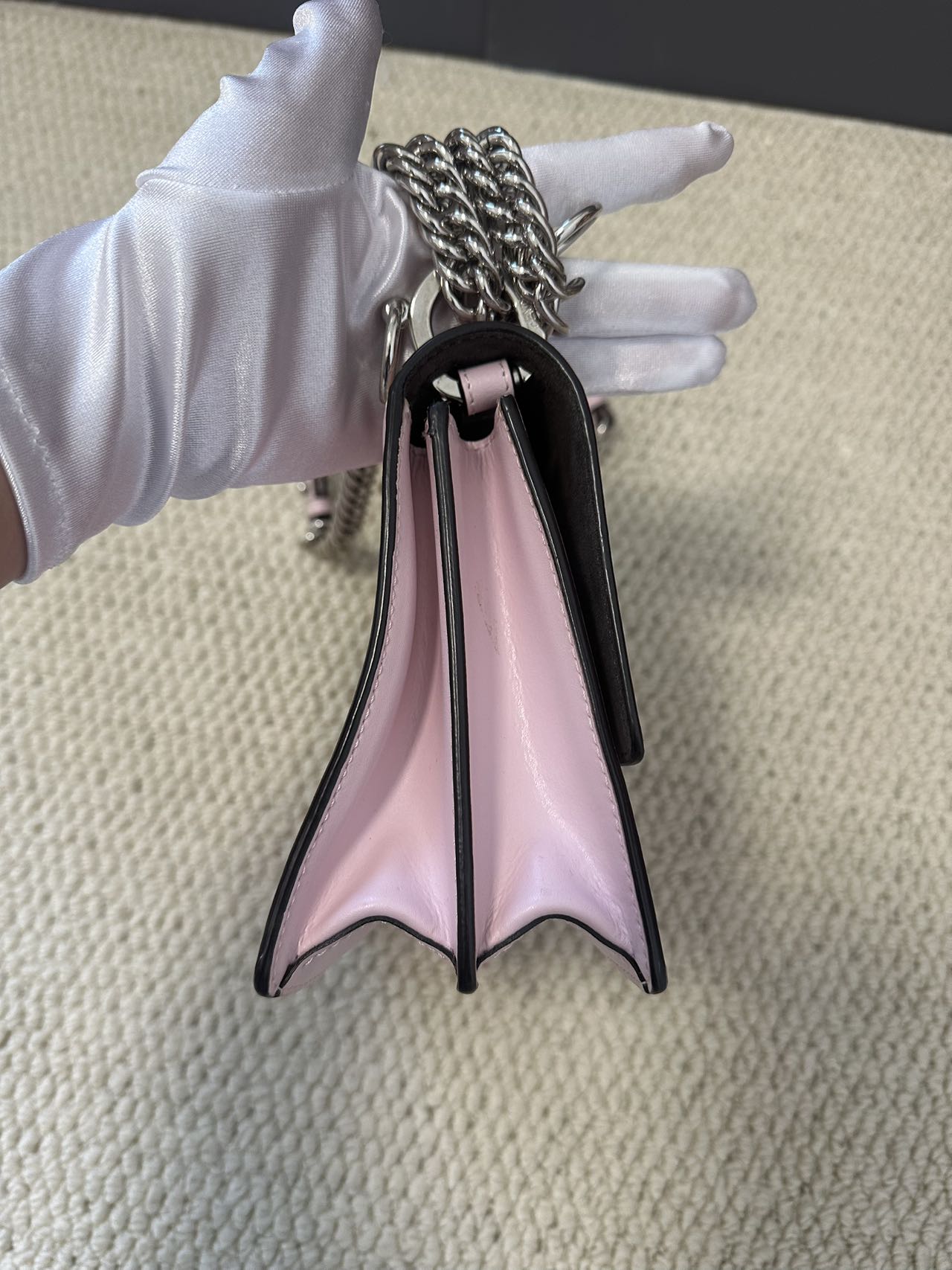 Fendi Kan I Small Light Pink Leather Shoulder Bag