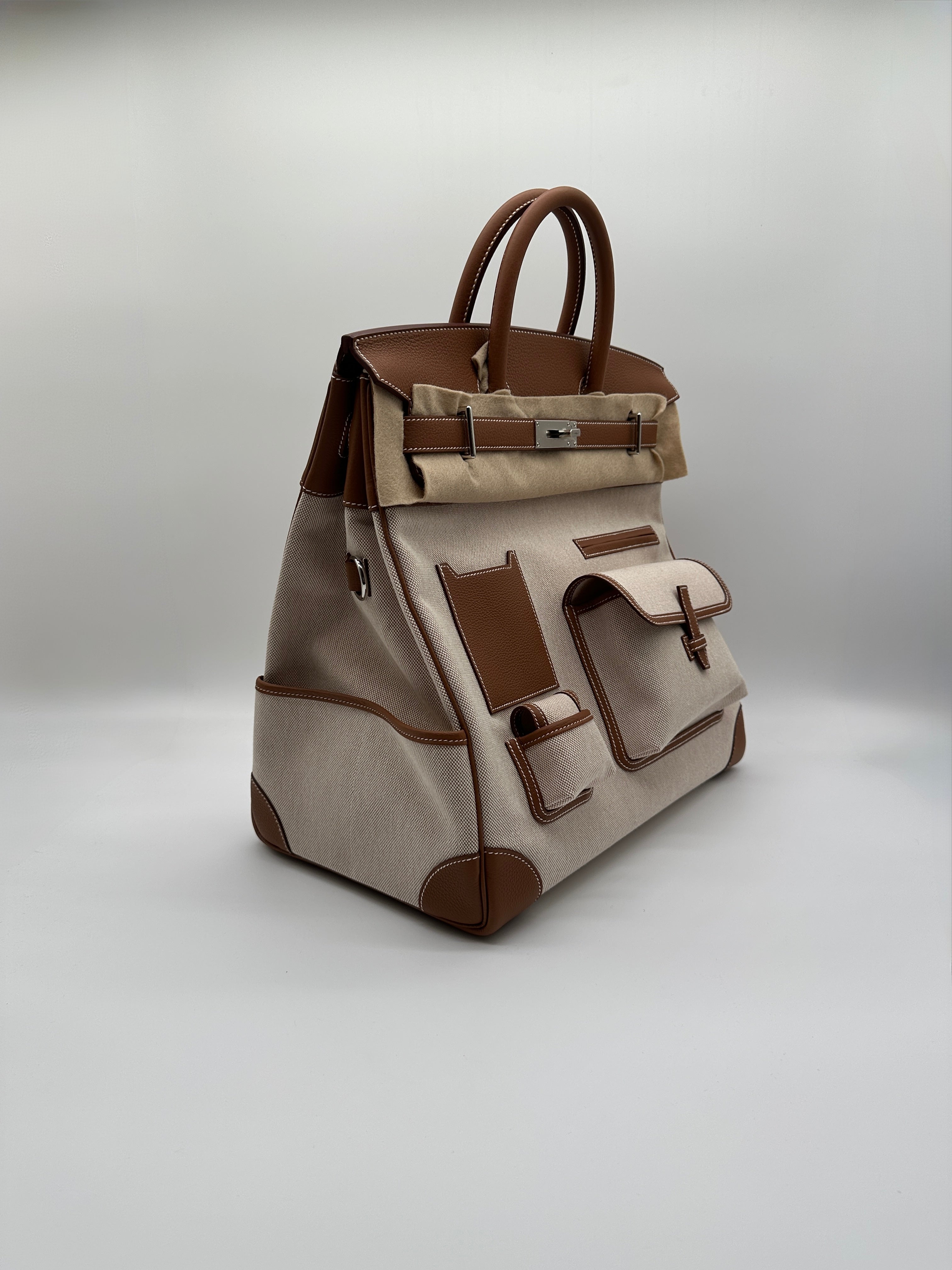 Haut a Courroies 40 Cargo Gold Togo and Toile Palladium Hardware