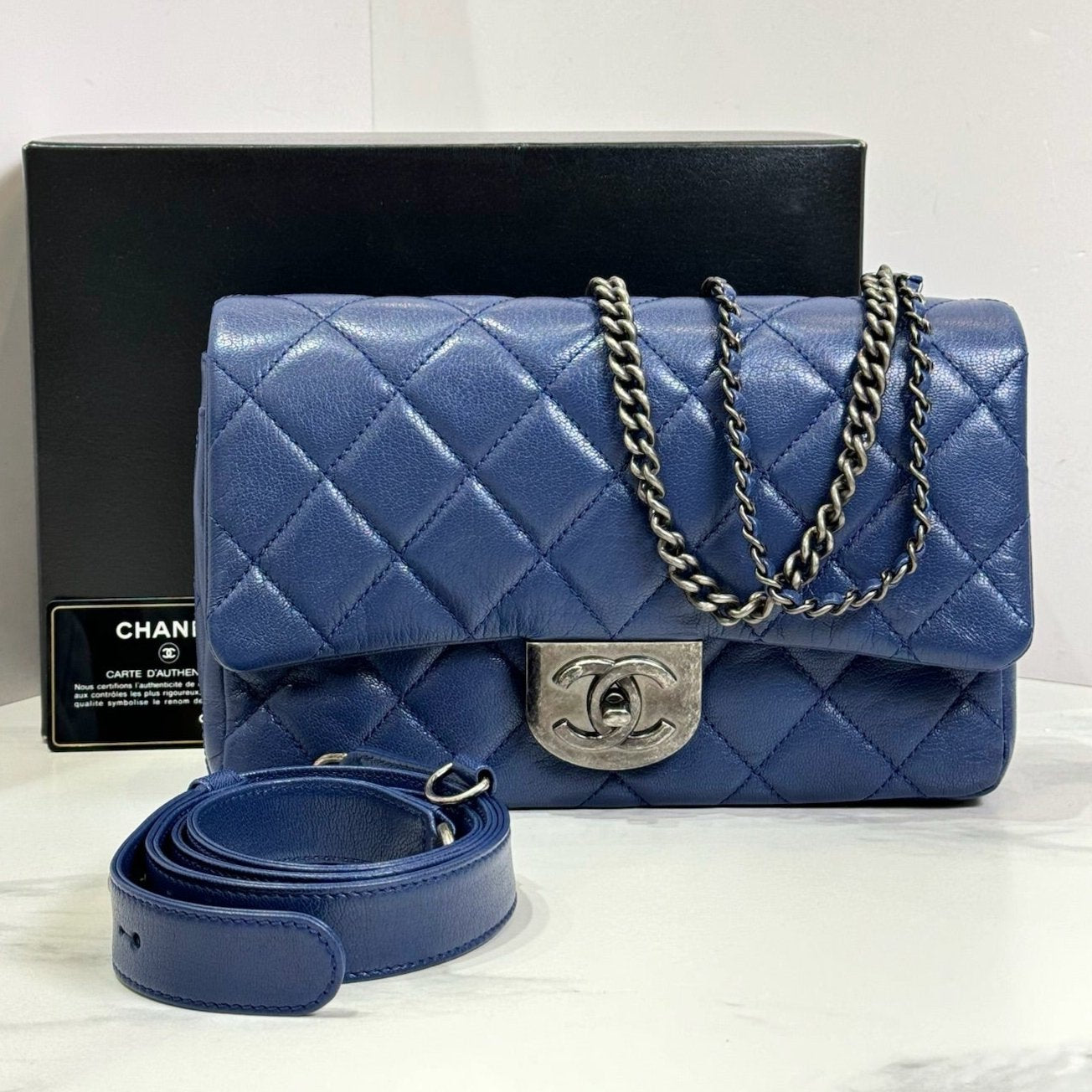 Chanel Blue Crossbody Flap Bag