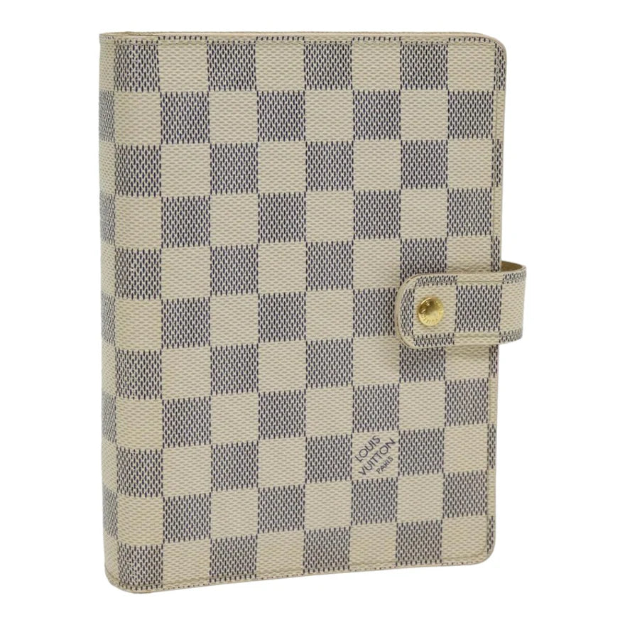 LOUIS VUITTON Damier Azur Agenda MM Day Planner Cover R20707 LV Auth 85579