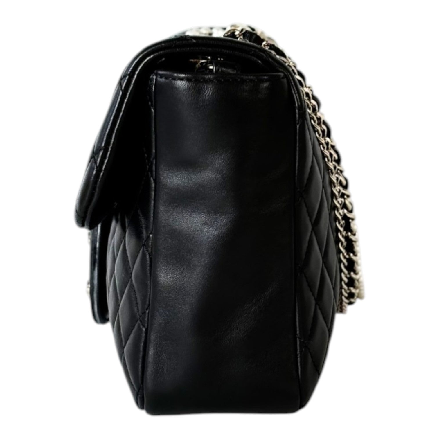 Chanel Black Lambskin Westminster Pearl Flag Bag
