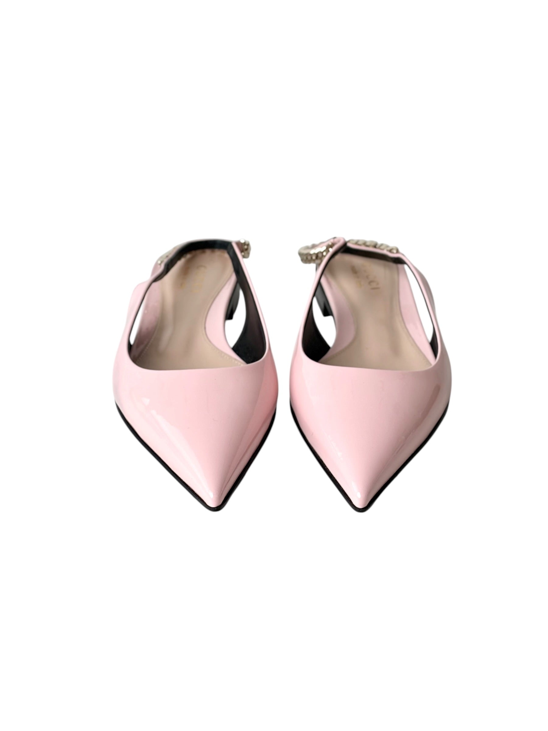 Gucci Pink Slingback Flat Shoe - size 37.5