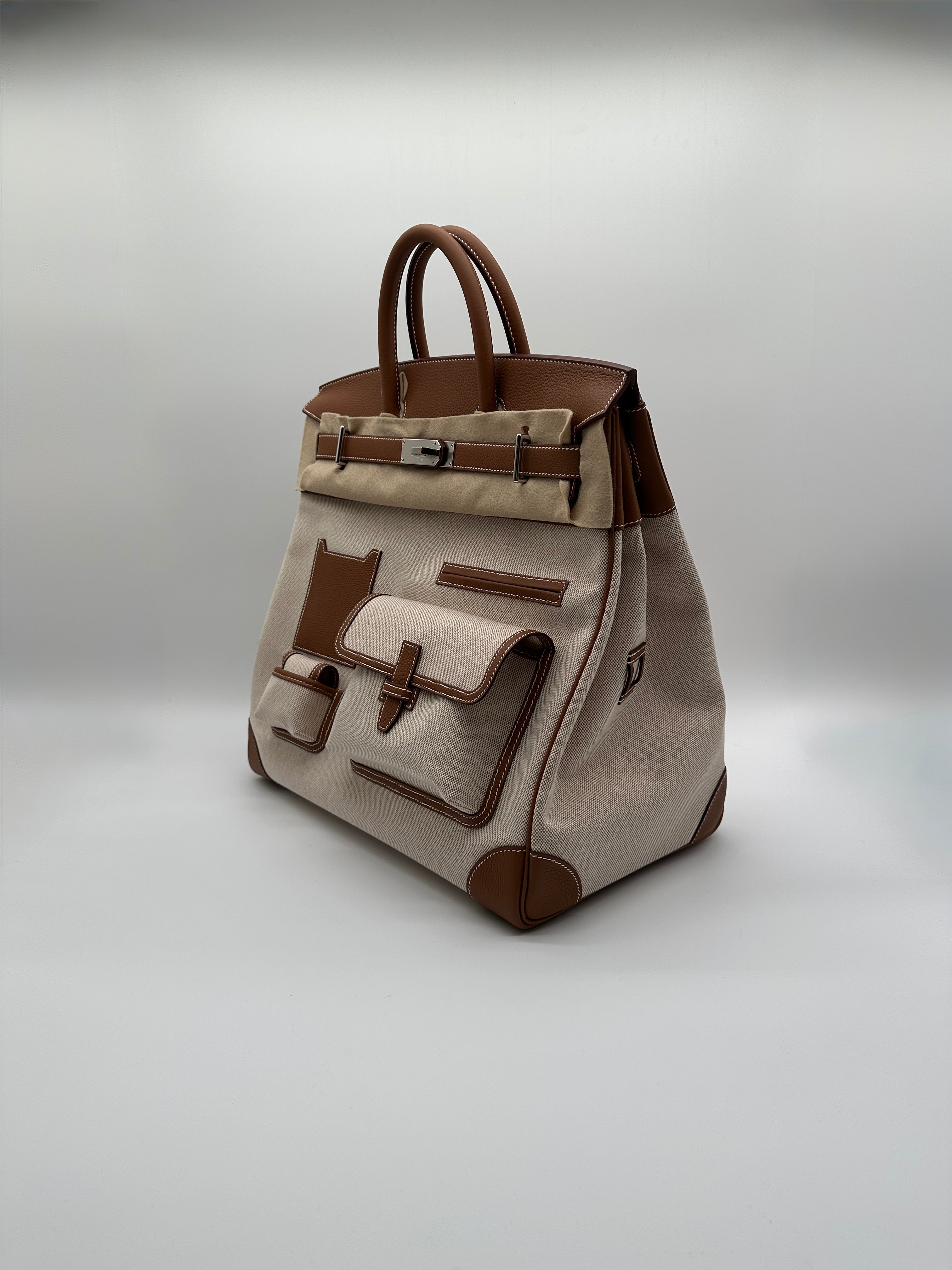 Haut a Courroies 40 Cargo Gold Togo and Toile Palladium Hardware