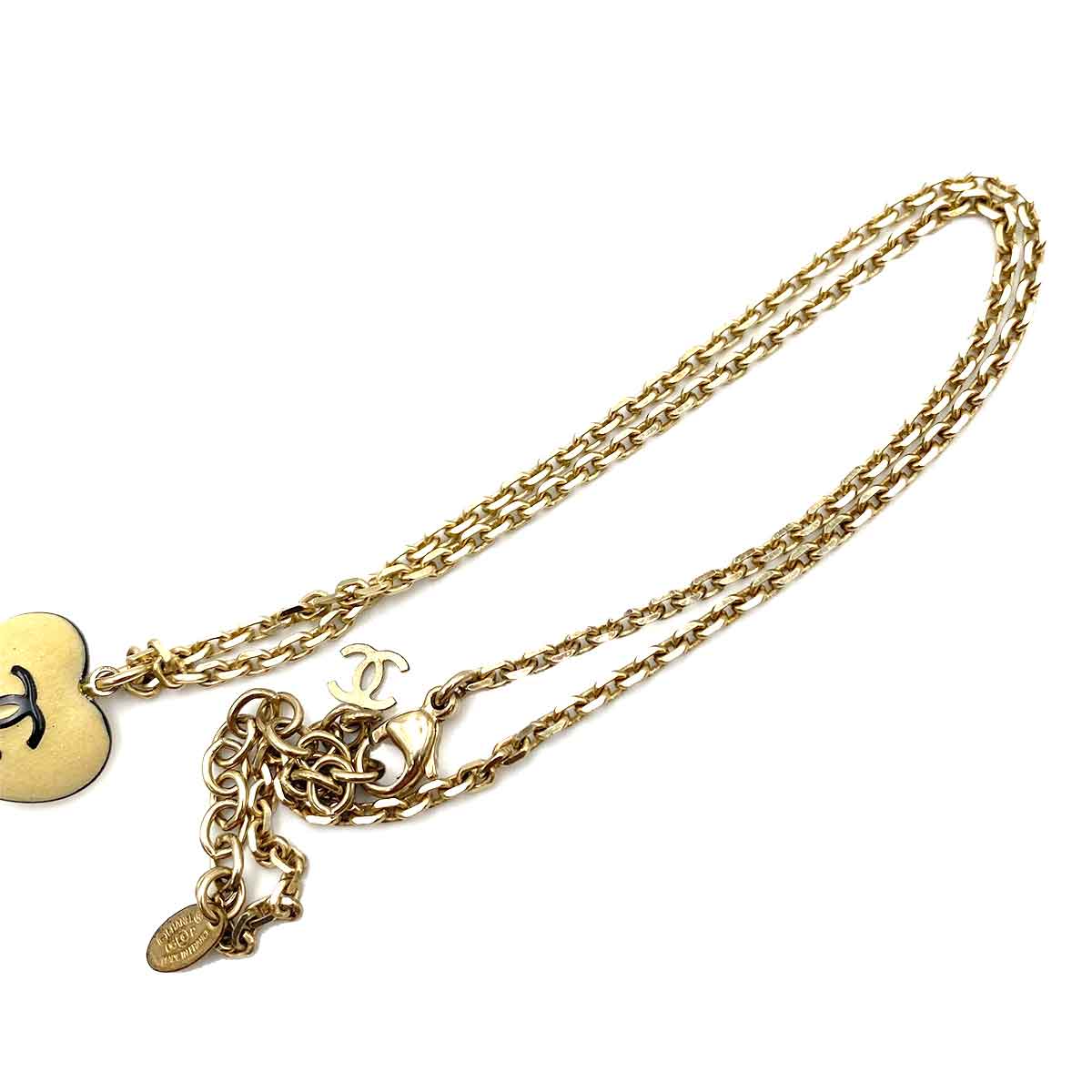 CHANEL VINTAGE NECKLACE HEART MOTIF CAMELLIA ACCESSORY 06P 90229619