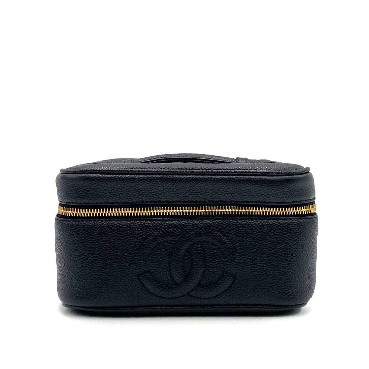 AUCTION Chanel Vintage Flat Vanity Black Caviar GHW 90236246