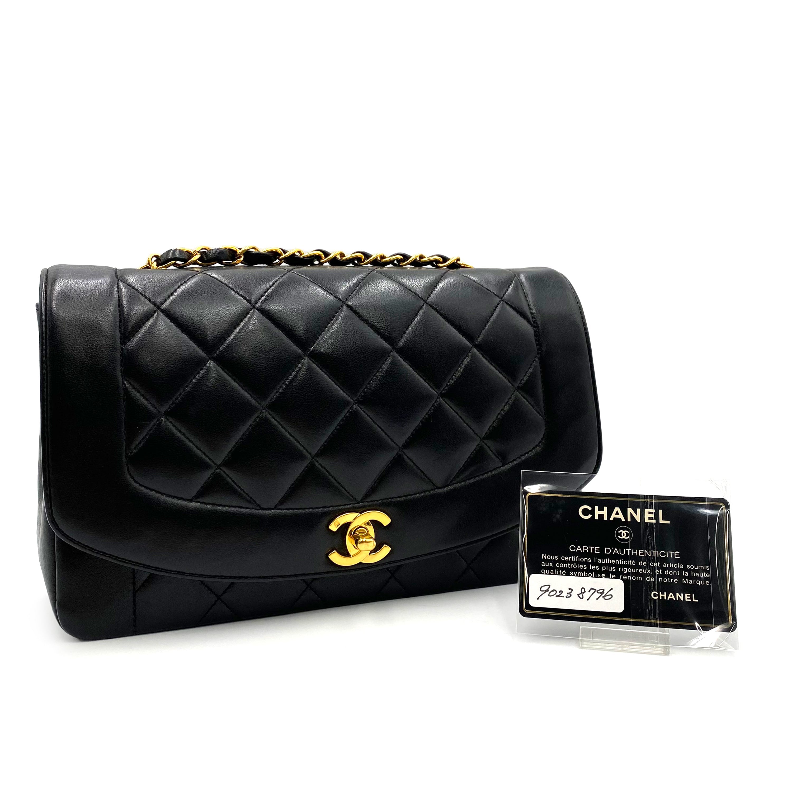 Chanel Vintage Diana Medium Black Lambskin GHW #3 90238796