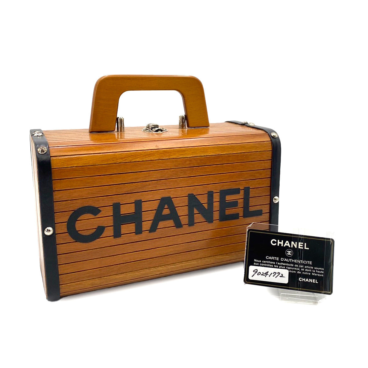 Chanel Vintage Vanity Wood / Leather Brown #3 90241772