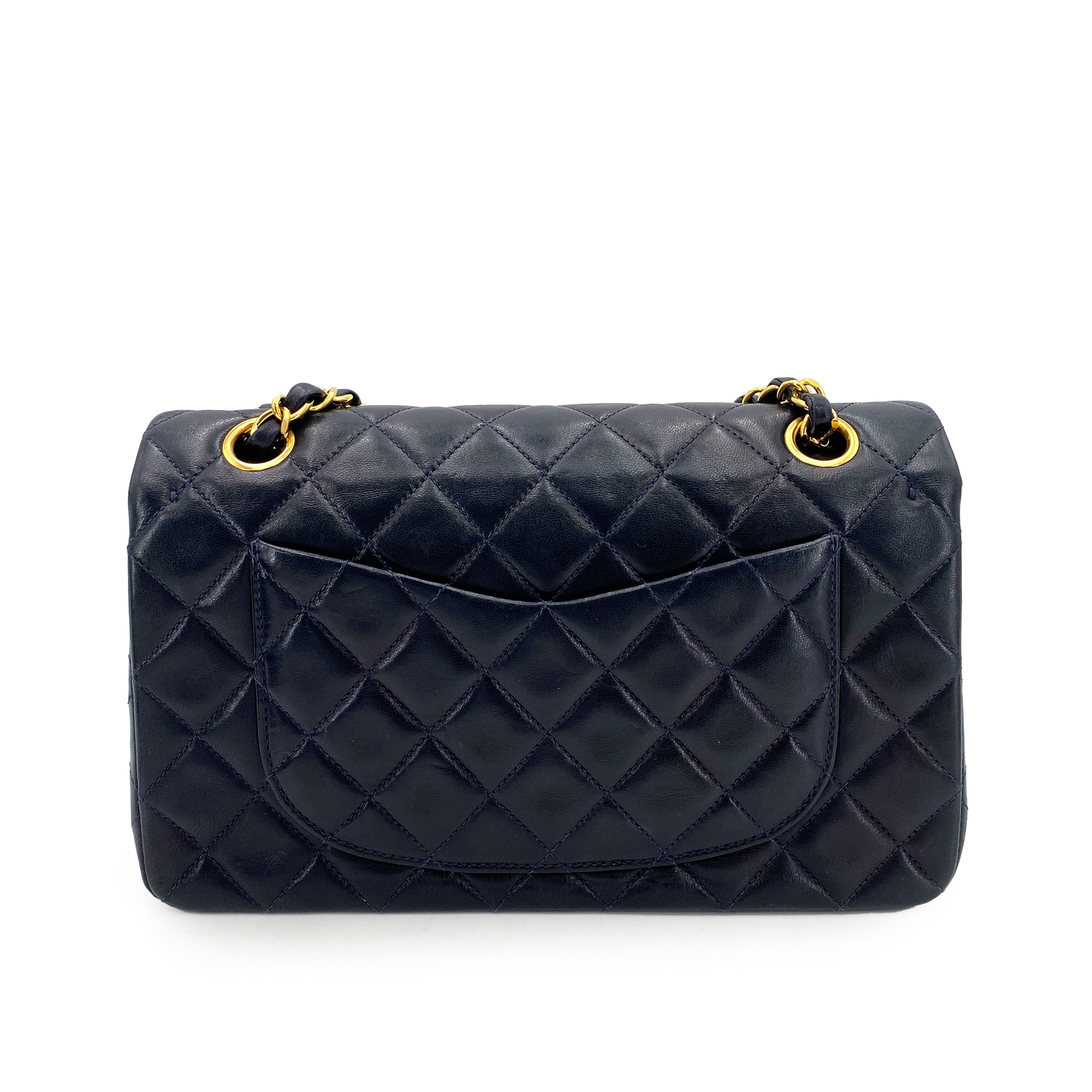 Chanel Vintage Classic Flap Small Navy Lambskin GHW #2 90246915