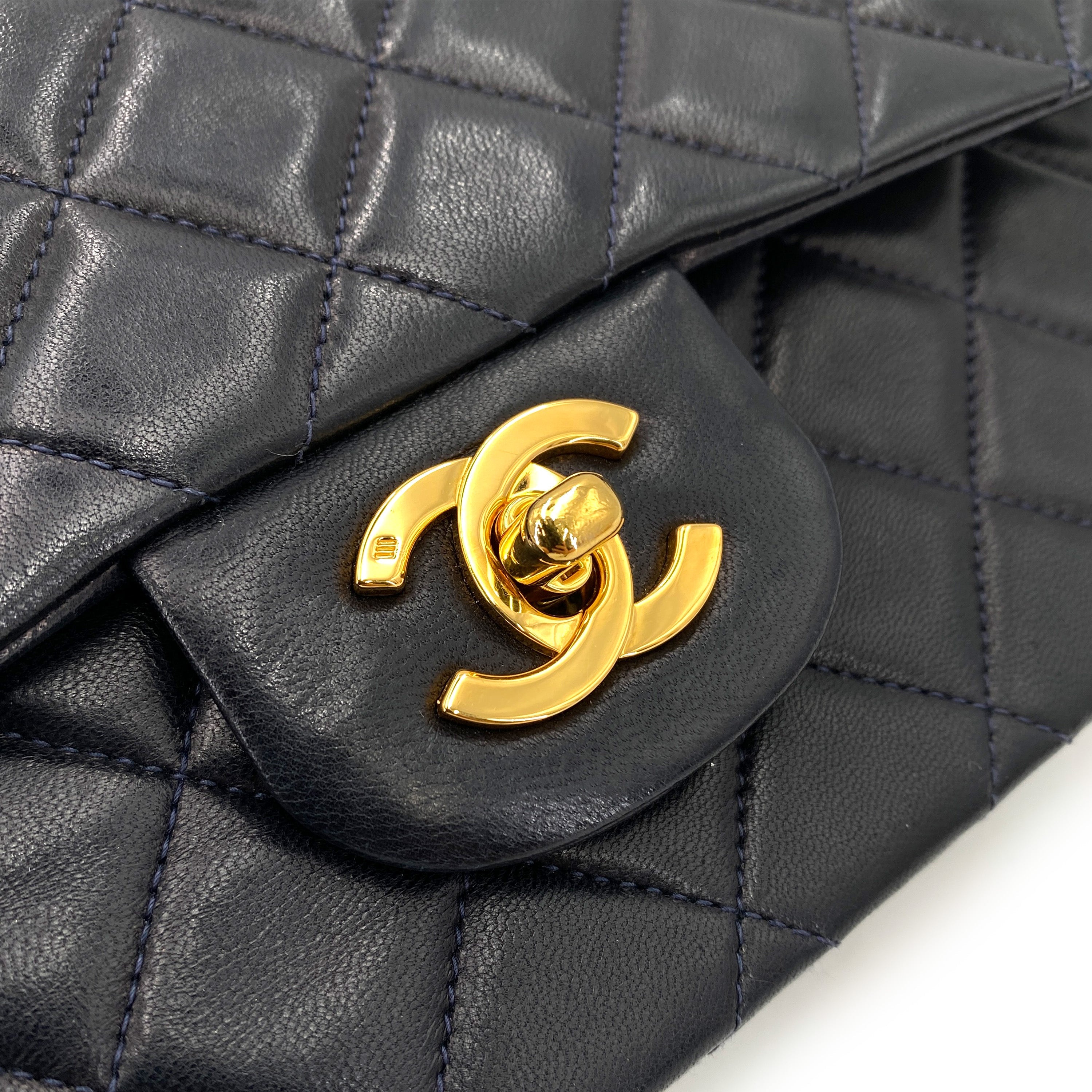 Chanel Vintage Classic Flap Small Navy Lambskin GHW #2 90246915